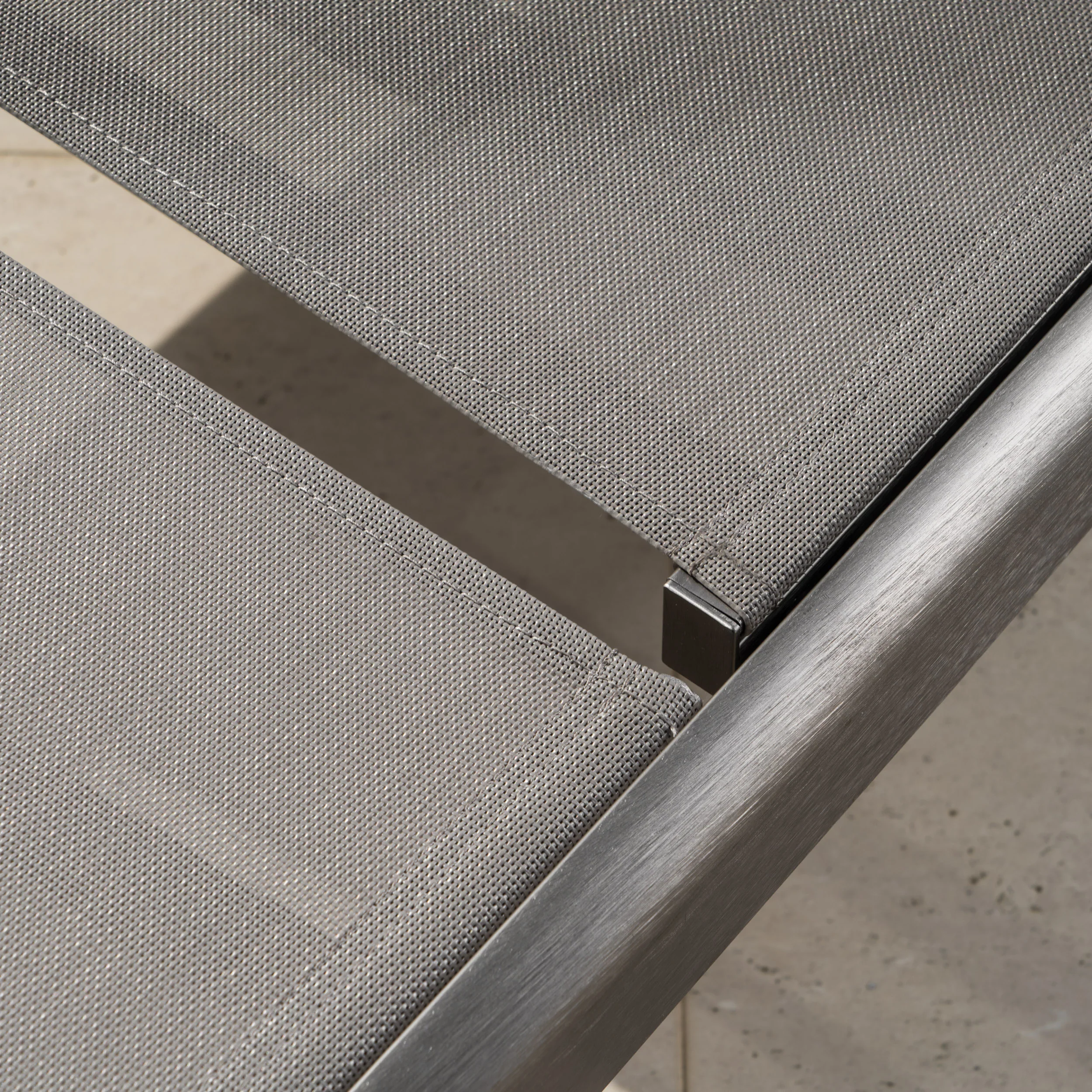 Holborn Outdoor Modern Gray Mesh Chaise Lounge with Wheels (Set of 2) - furnishings