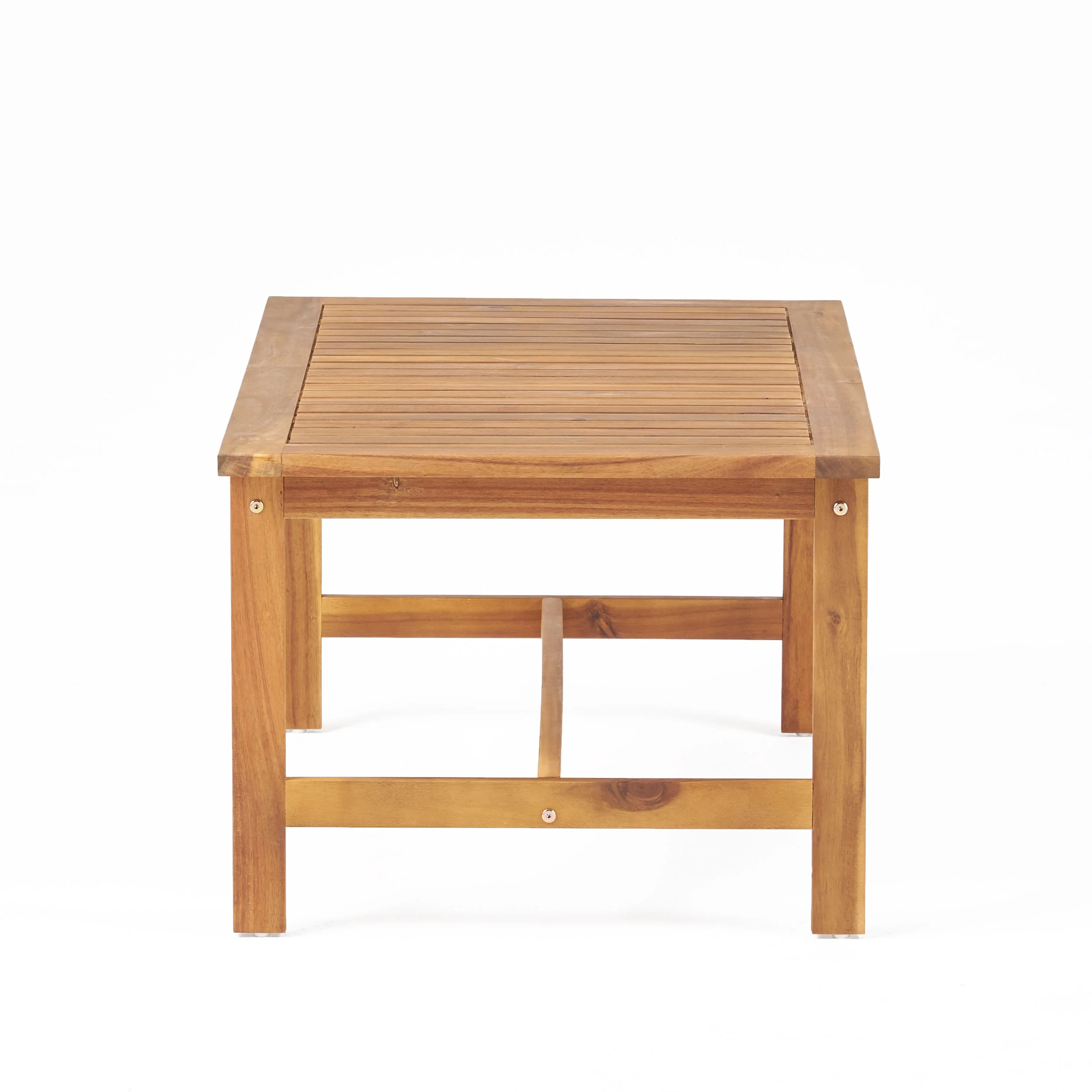 Harvey Outdoor Acacia Wood Club Chair and Coffee Table Set with Cushions - furnishings