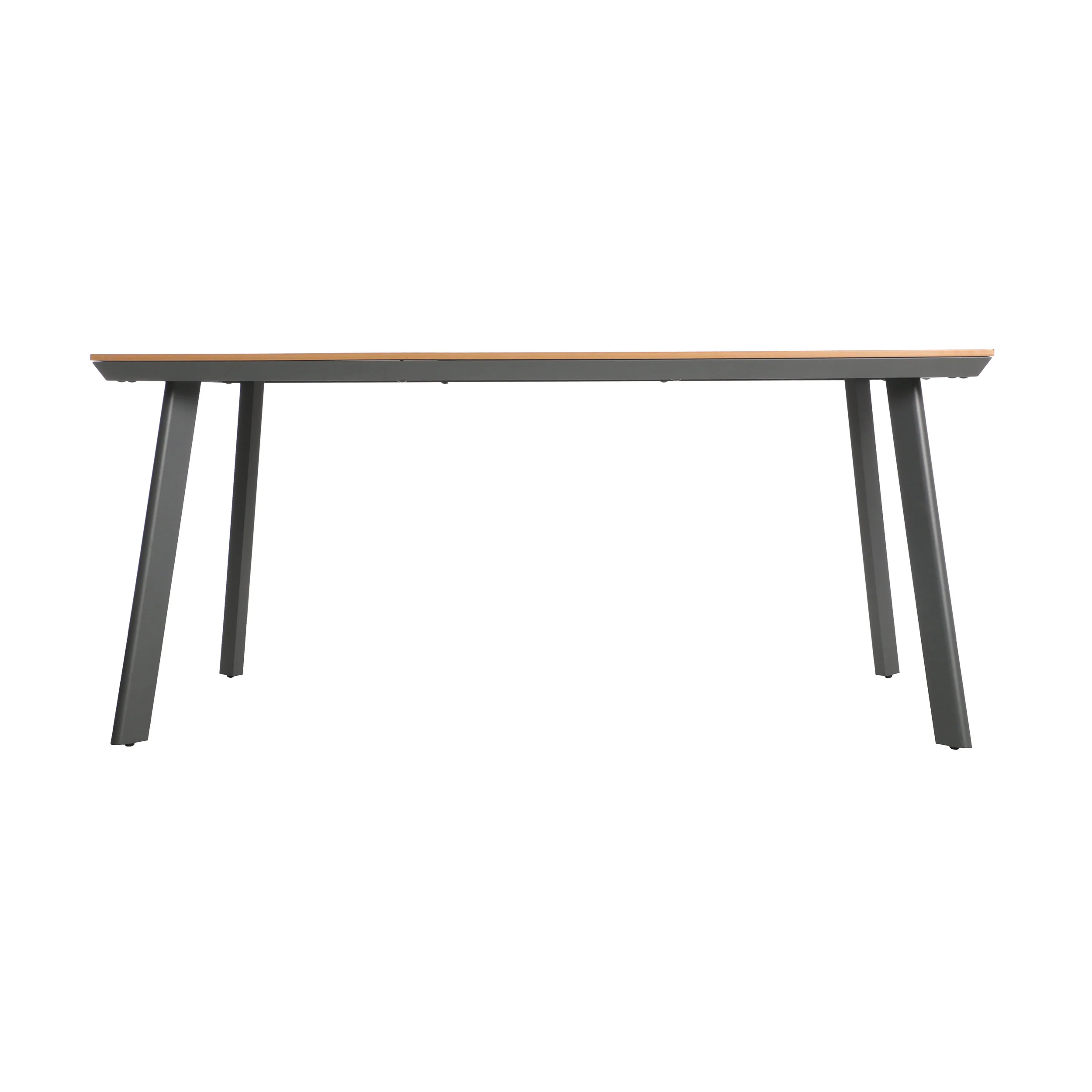 Able Outdoor Aluminum Dining Table with Faux Wood Table Top - furnishings