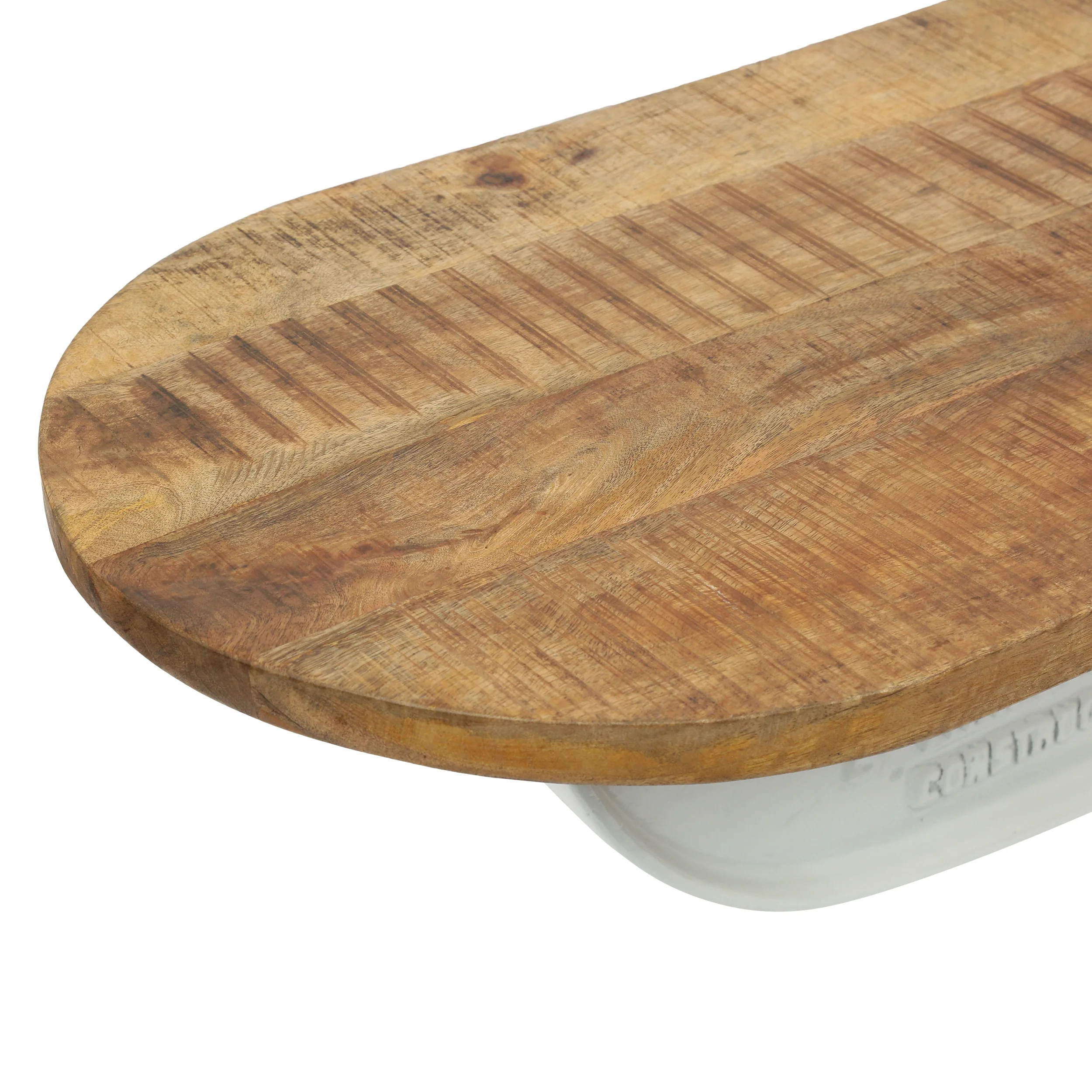 Mollet Outdoor Handcrafted Mango Wood Bistro Table, Natural and White - furnishings