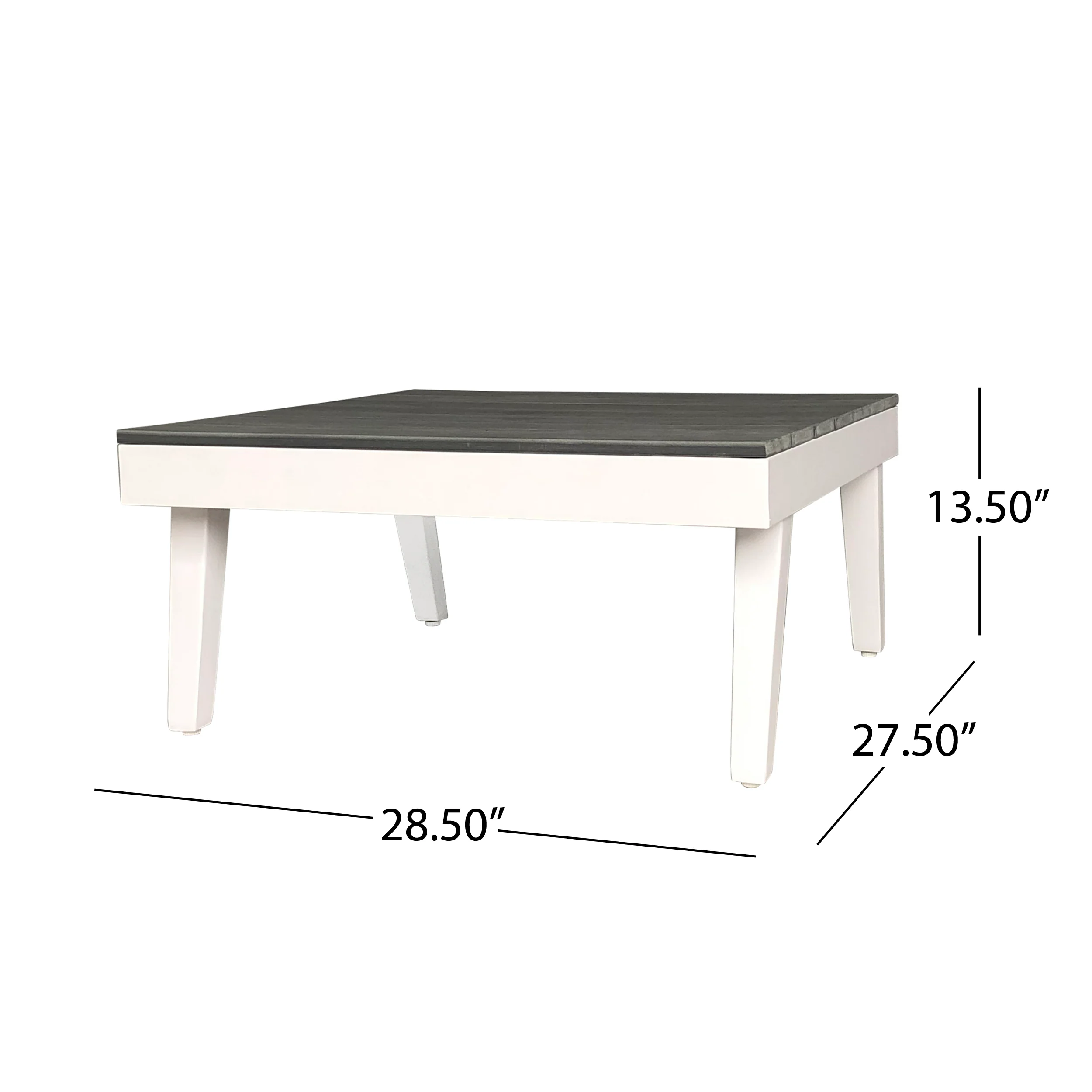 Taylor Outdoor Aluminum Sofa Sectional with Faux Wood Accents, White and Gray - furnishings