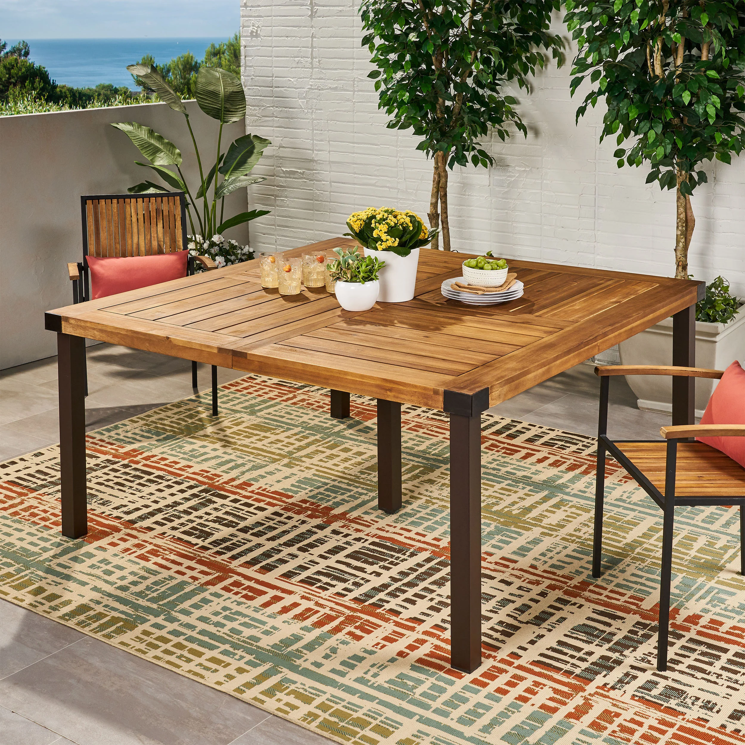 Maggie Outdoor Acacia Wood Dining Table - furnishings