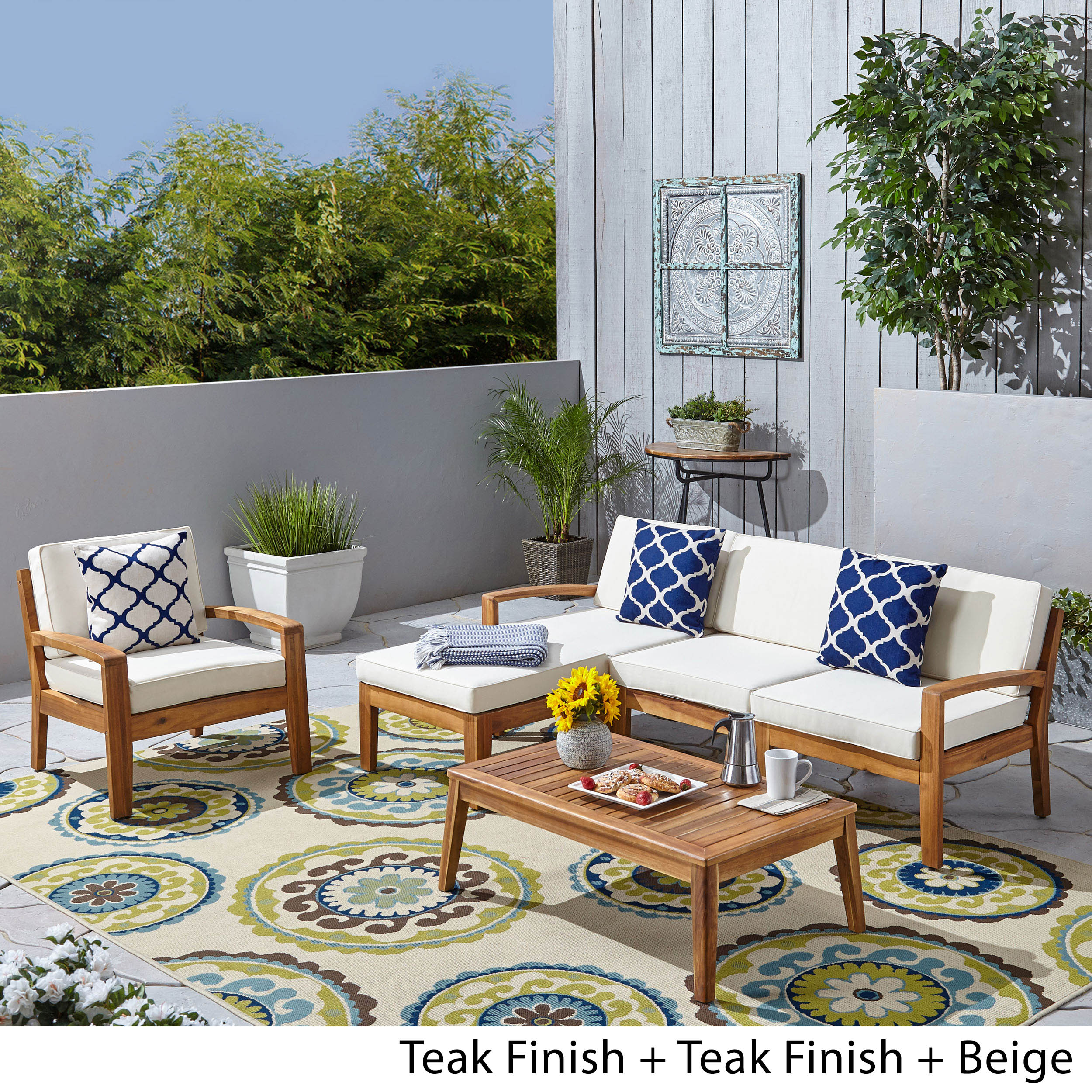 Parma 4-Seater Sectional Sofa Set For Patio with Club Chair - furnishings