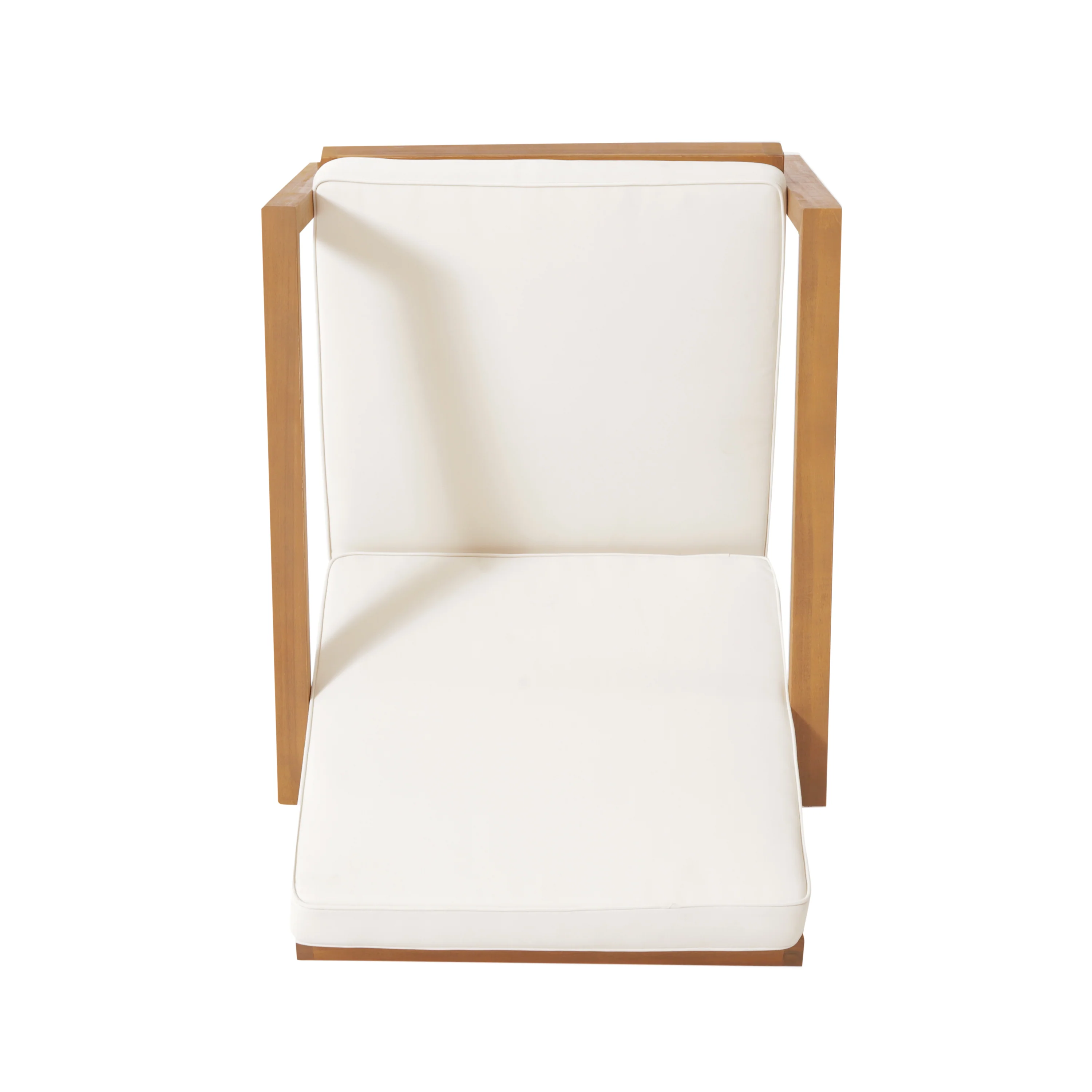 Ludwig Outdoor Acacia Wood 3 Piece Chat Set with Cushions - furnishings