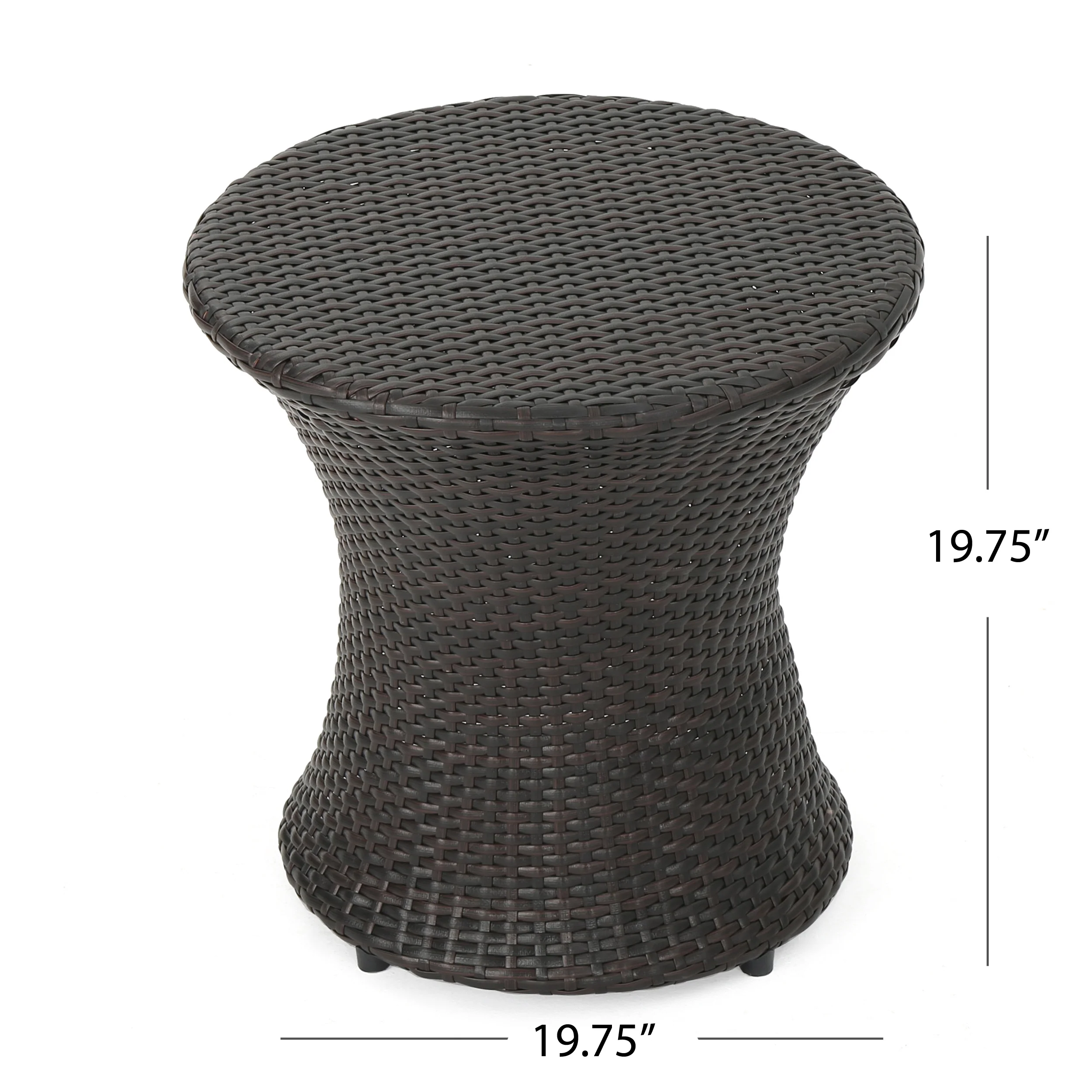Manuela Outdoor Multi Brown Wicker Chaise Lounge with Table - furnishings