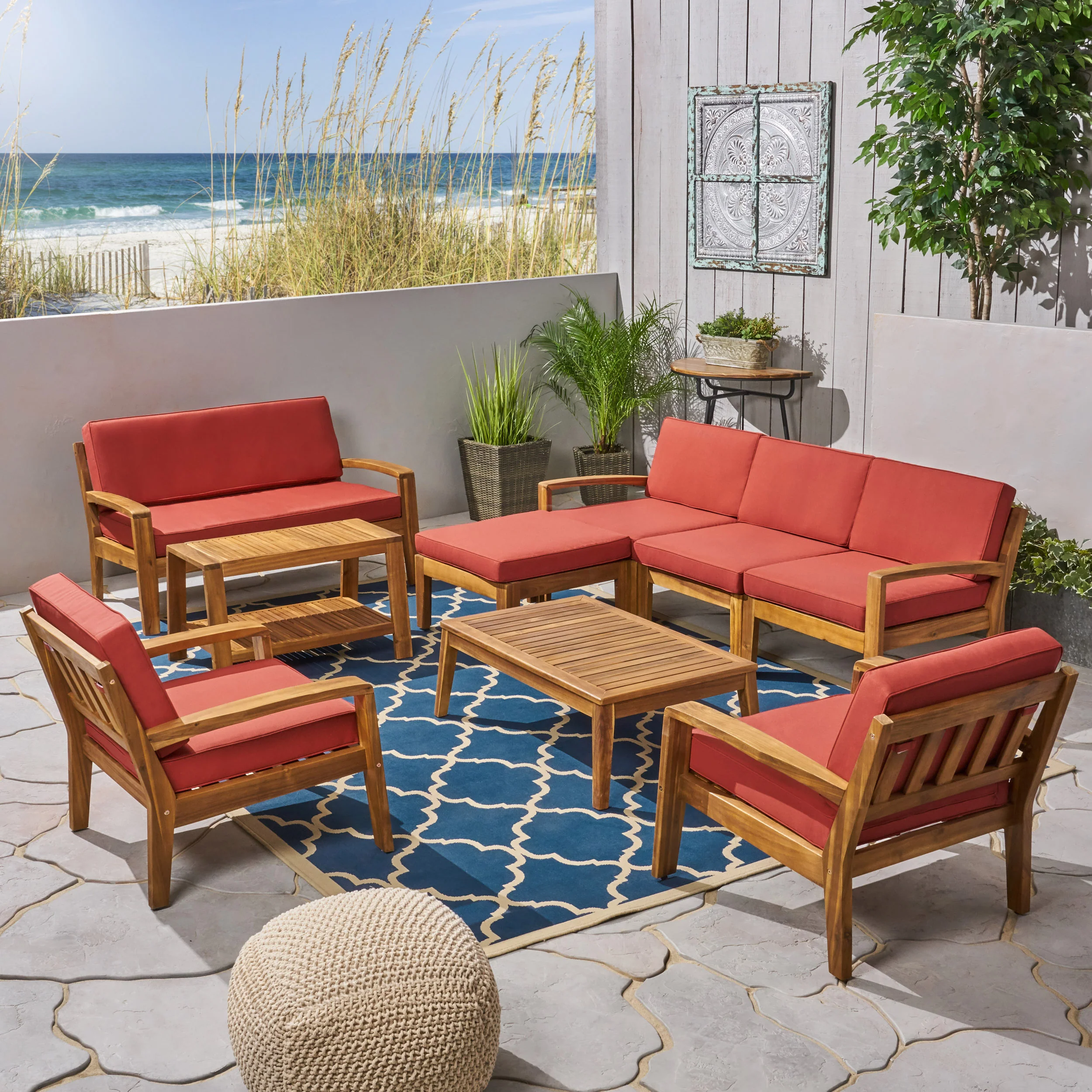 Parma 7-Seater Sectional Sofa Set For Patio with Loveseat - furnishings