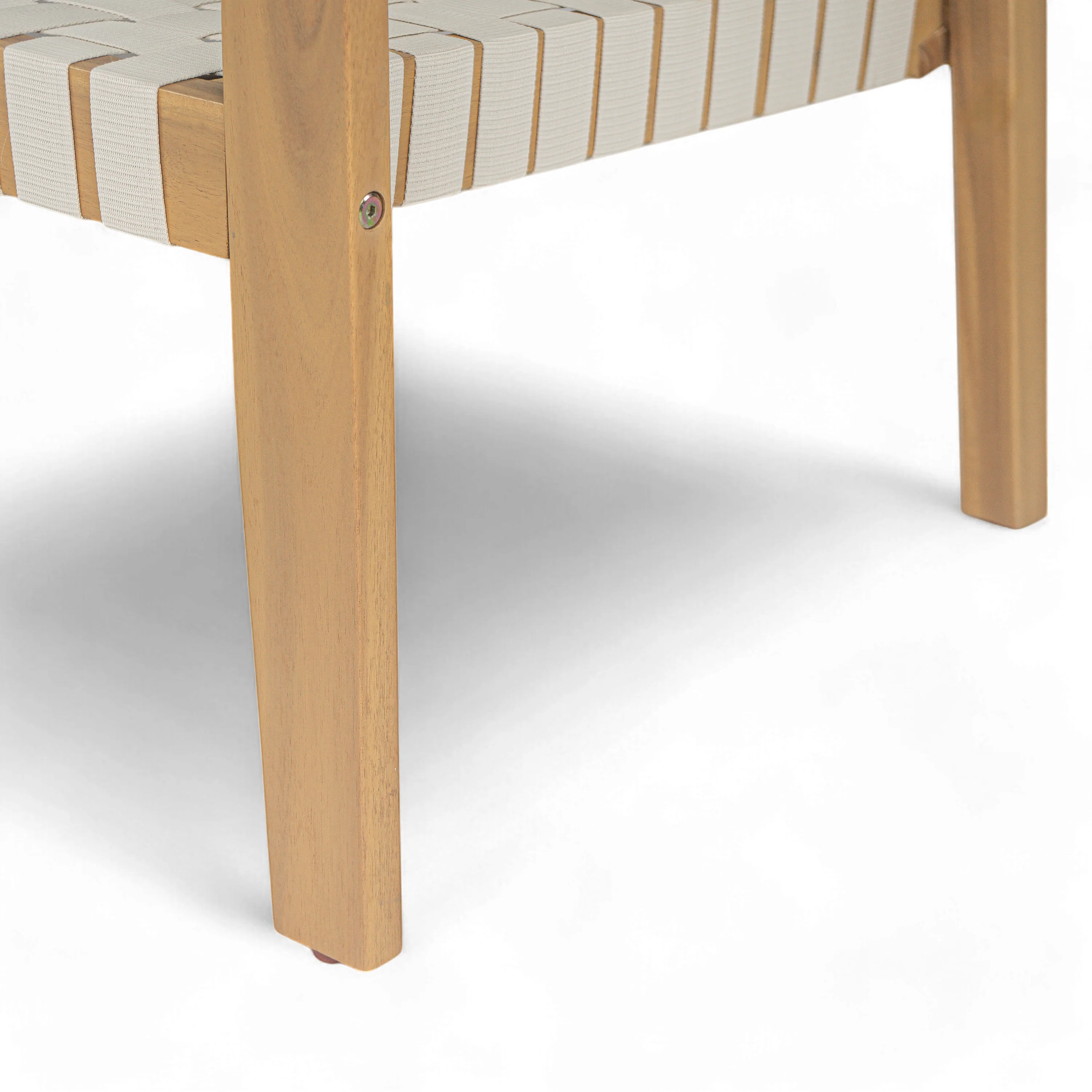 Aspenley Modern Outdoor Patio Double Chaise Loveseat with Wooden Frame and Woven Rope - furnishings