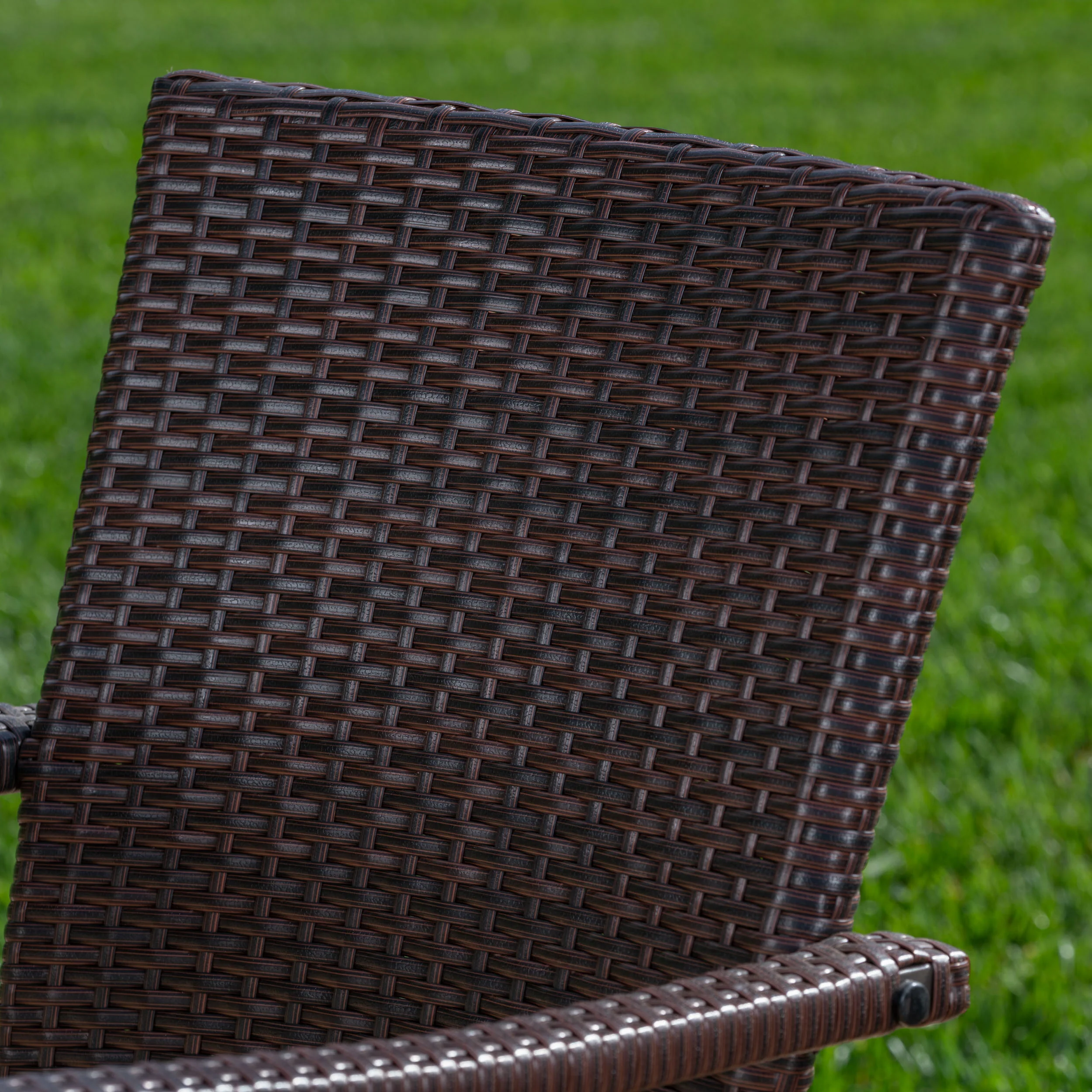 Leyam Outdoor 3 Piece Acacia Wood/ Wicker Bistro Set with Cushions, Teak Finish and Brown with Cr?¡ì?¡ìme - furnishings