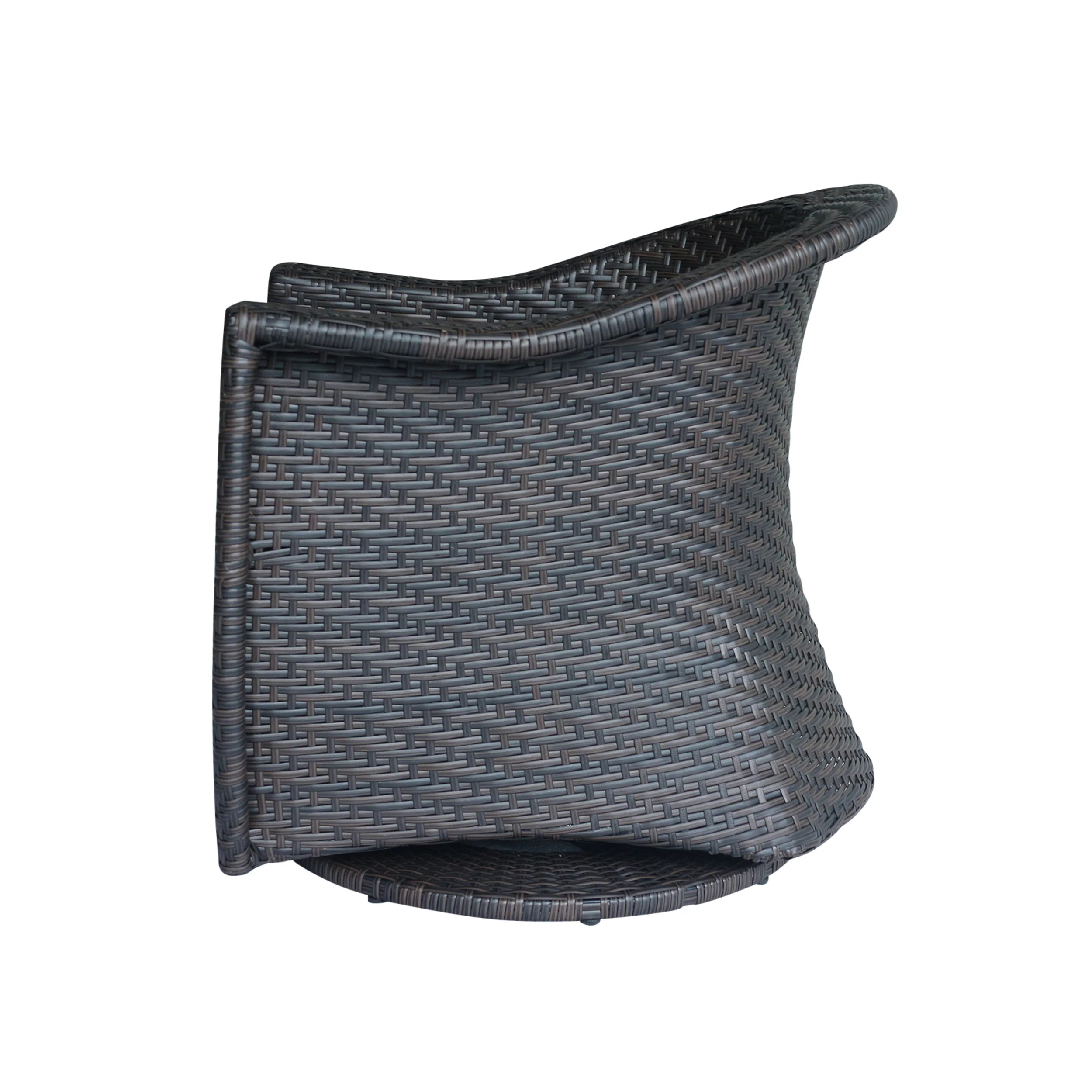 Florence Patio Swivel Chairs, Wicker with Outdoor Cushions, Multi-Brown and Navy Blue - furnishings
