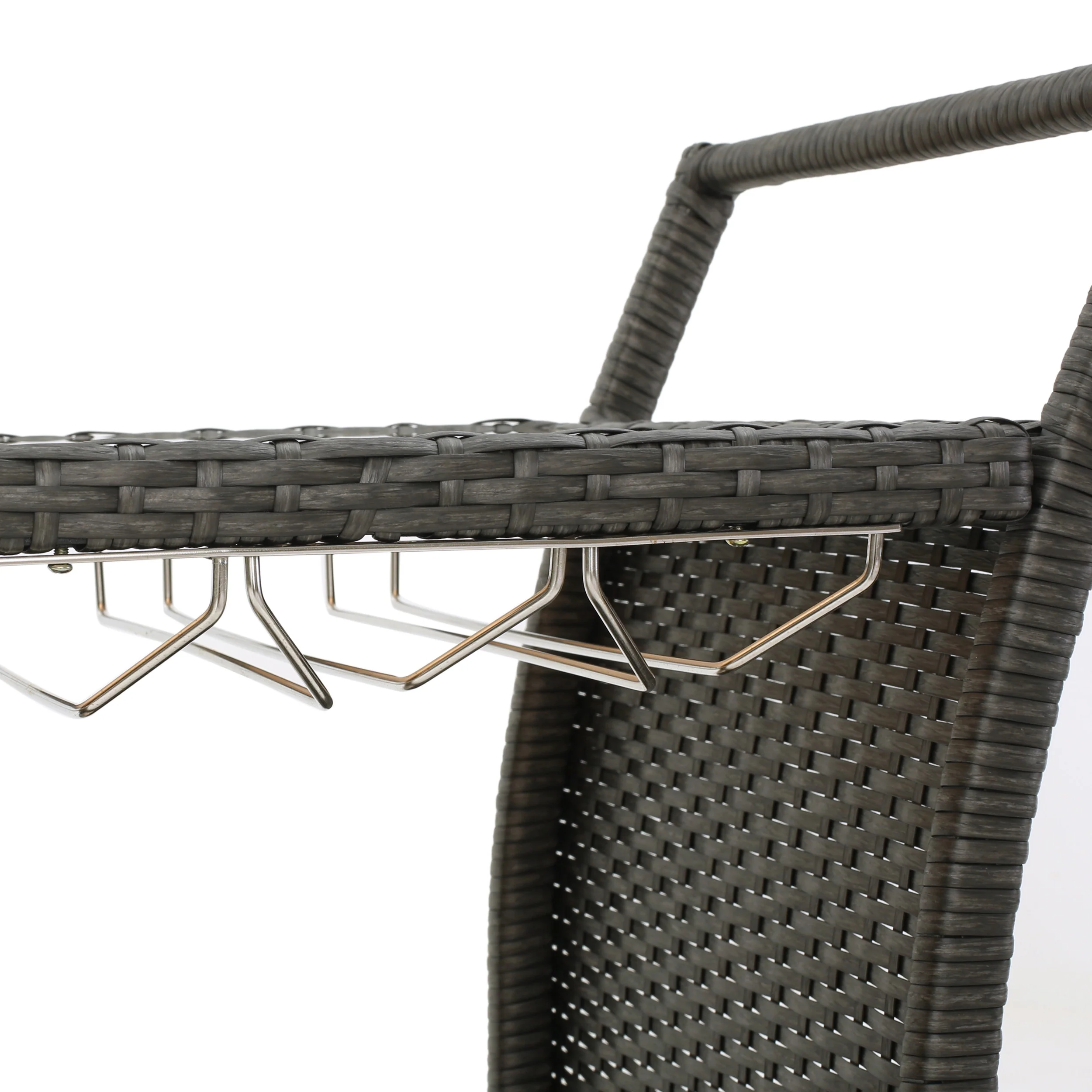 Benett Outdoor Wicker Serving Bar Cart - furnishings