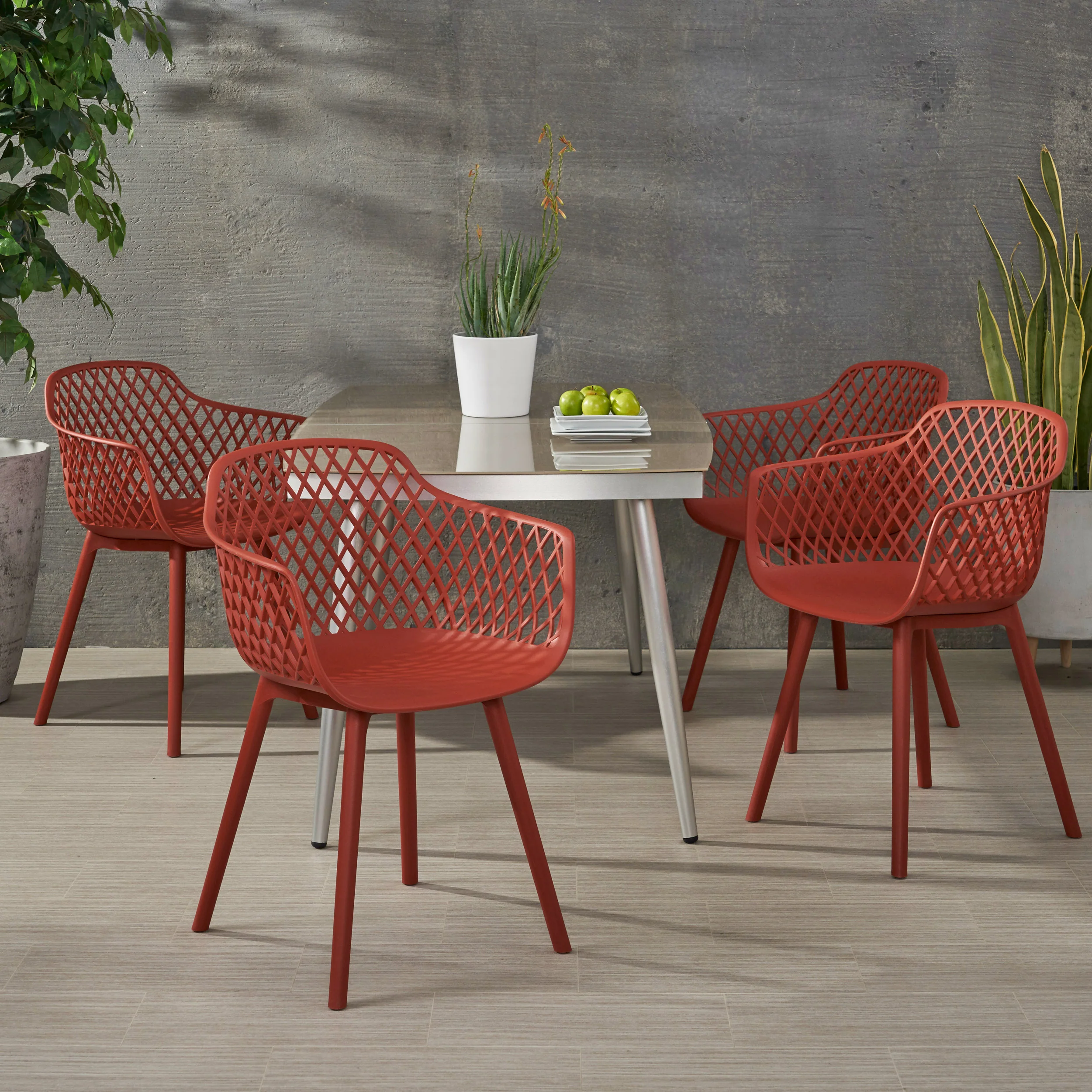 Tate Outdoor Modern Dining Chair (Set of 4) - furnishings