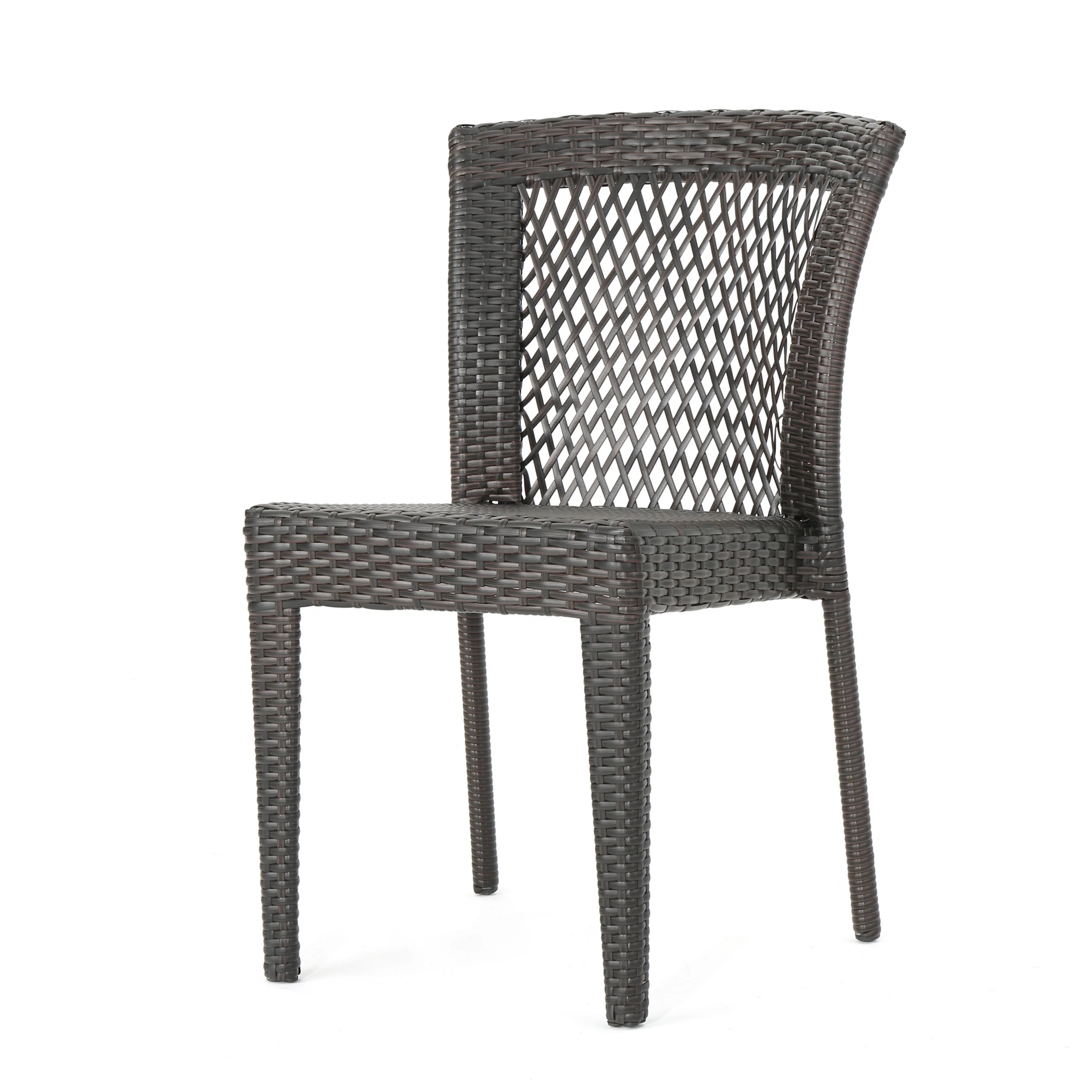 Capella Outdoor 3 Piece Multi-brown Wicker Stacking Chair Chat Set - furnishings