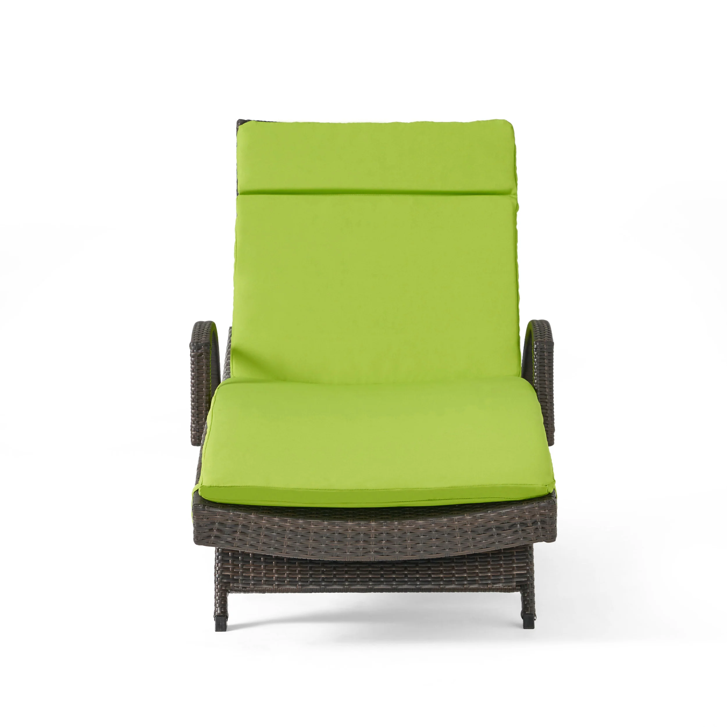 Lakeport Outdoor Adjustable Armed Chaise Lounge Chair w/ Cushion - furnishings