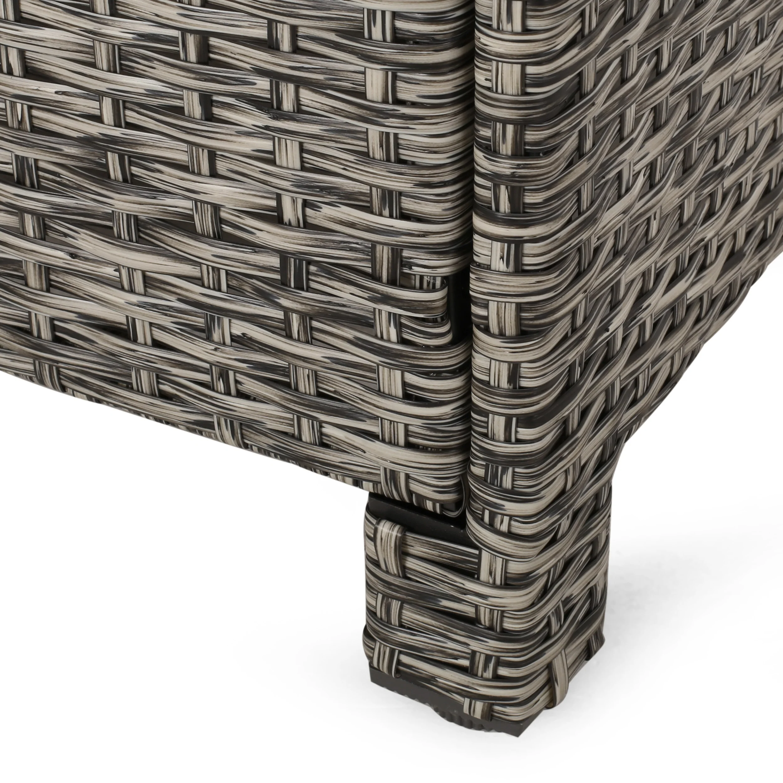 Venice Outdoor Gray PE Wicker Club Chair with Ottoman (set of 2) - furnishings