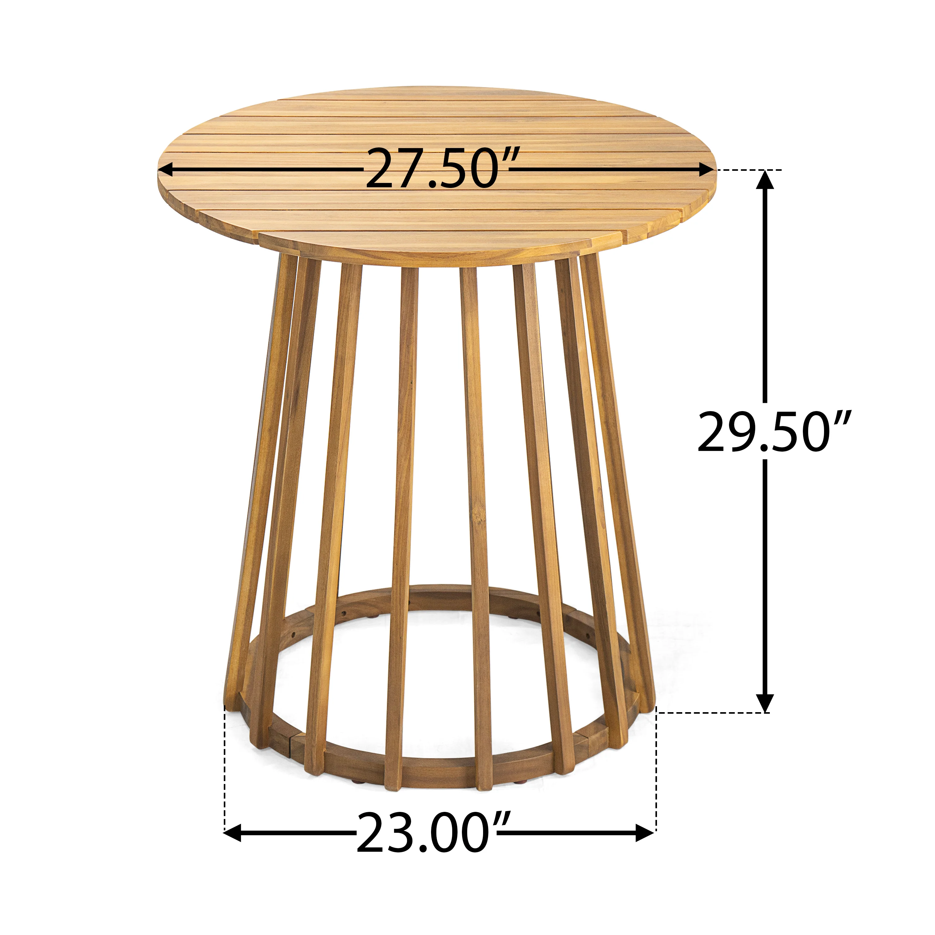 Orione Teak Acacia Wood Outdoor Patio Bistro Table - furnishings