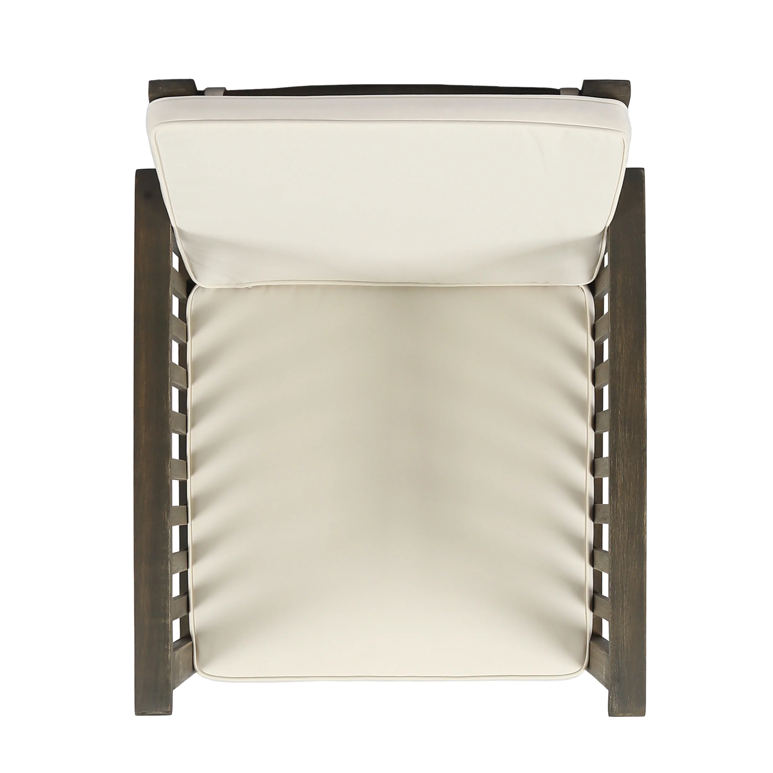 Cape Outdoor 4-Seater Acacia Wood Club Chairs with Firepit, Gray Finish and Cream and Wood Pattern - furnishings