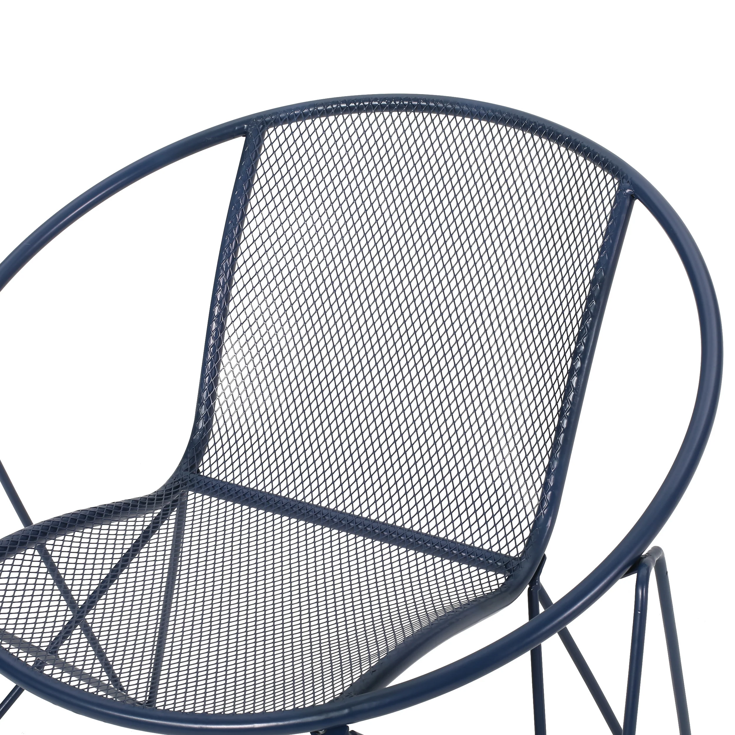 Ariella Modern Outdoor Iron Chat Set with Side Table - furnishings