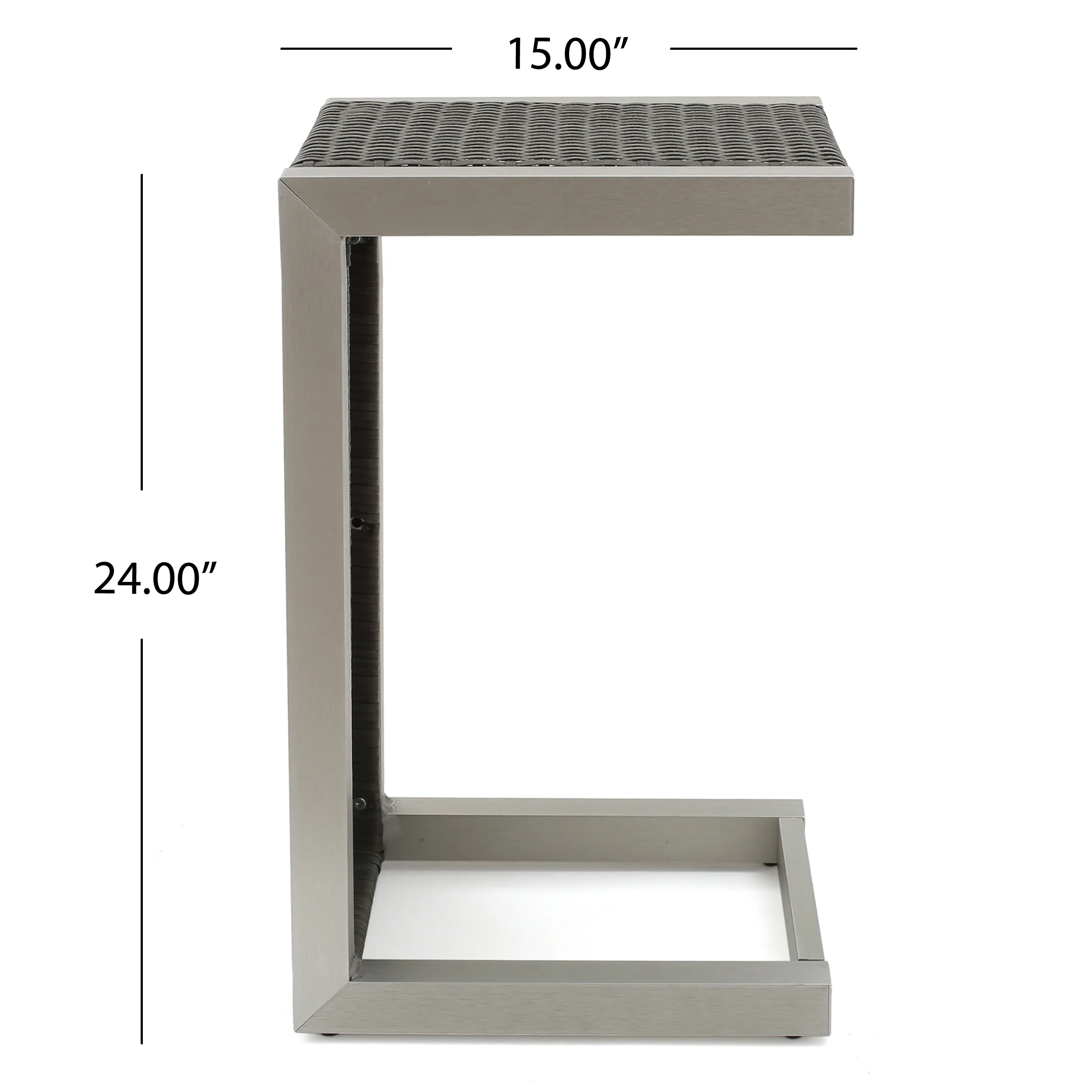 Crested-Bay Modern Aluminum C-Shaped End Table - furnishings