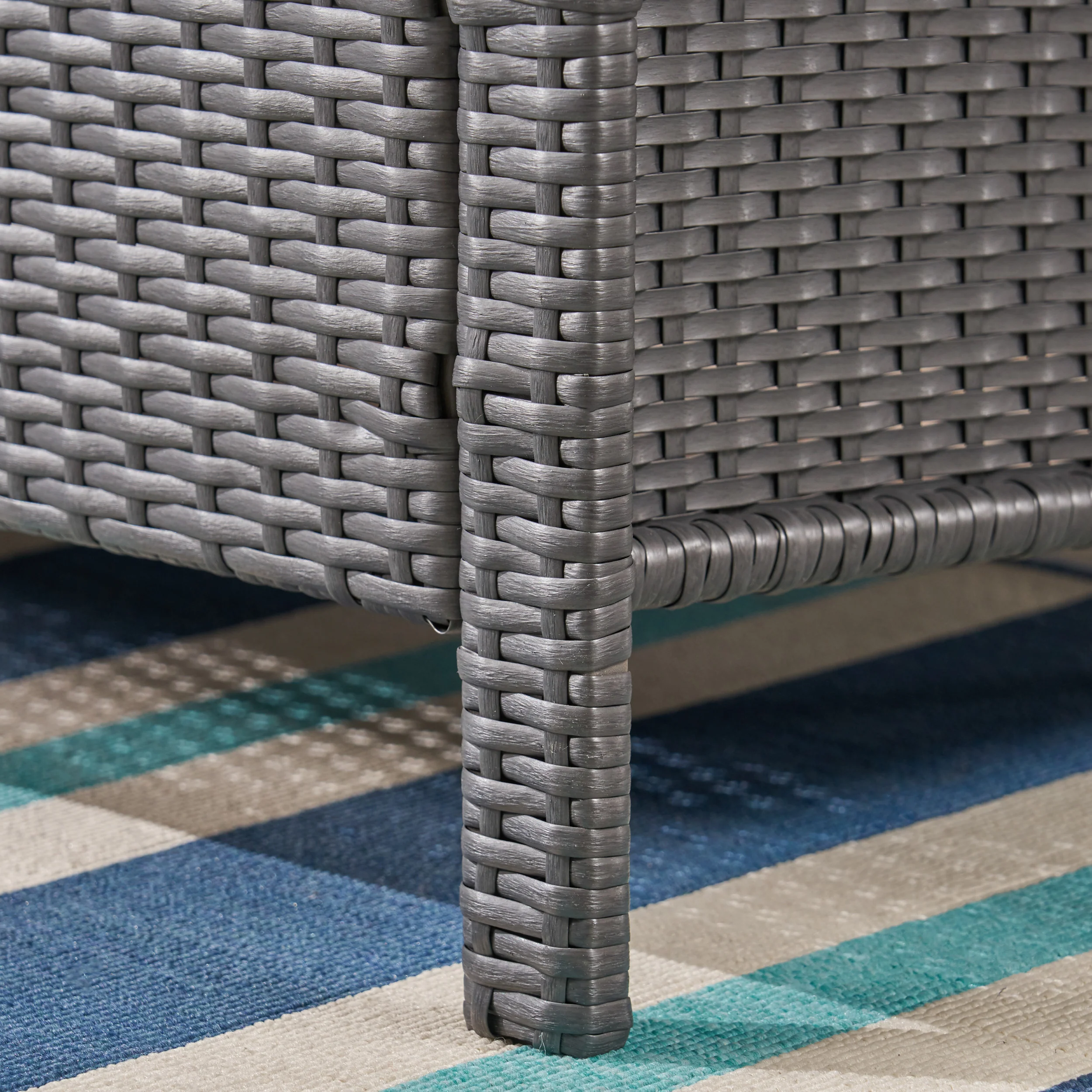 Laiah Outdoor Wicker 3-Seater Sofa with Coffee Table - furnishings