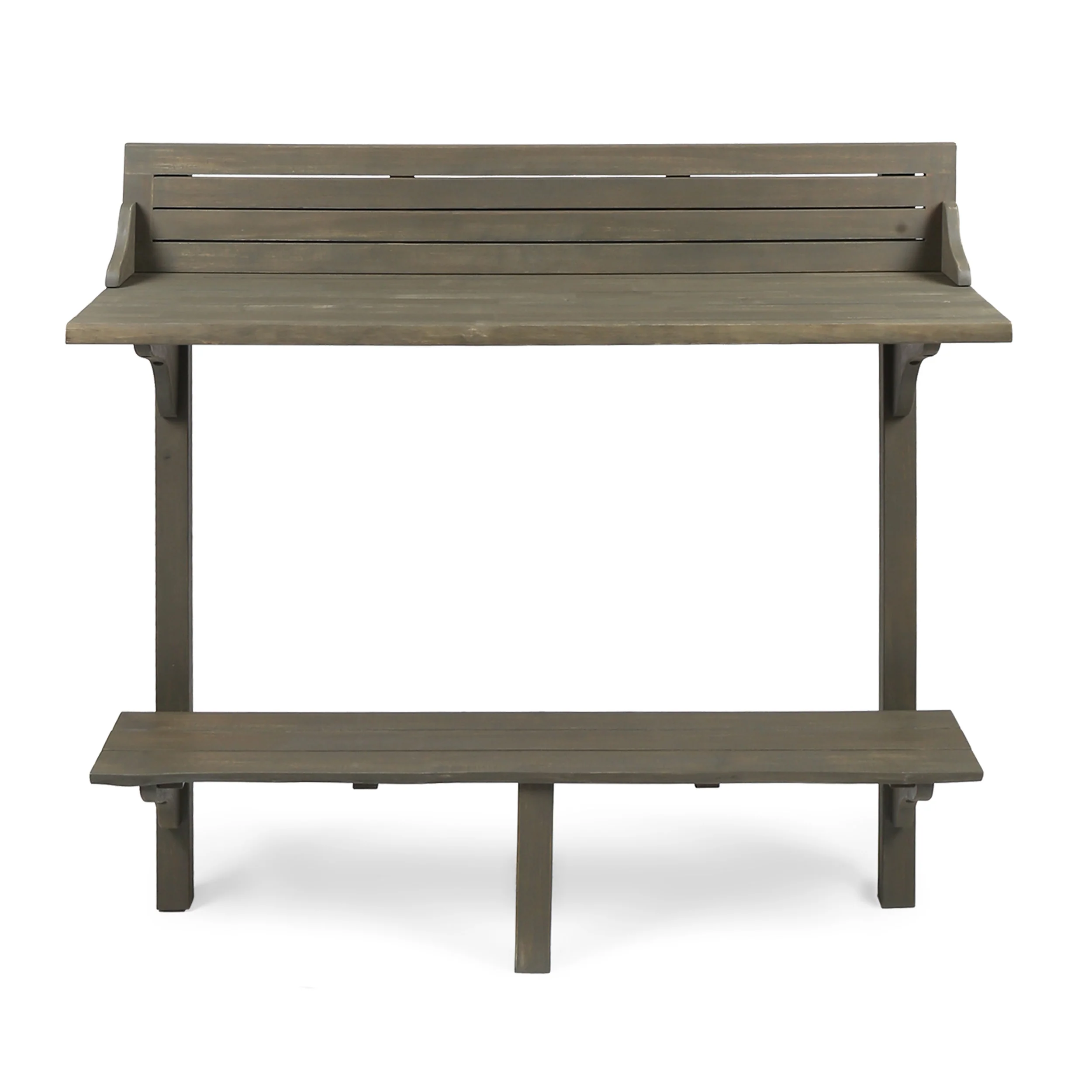 Pensacola Outdoor Acacia Wood Balcony Bar Table - furnishings