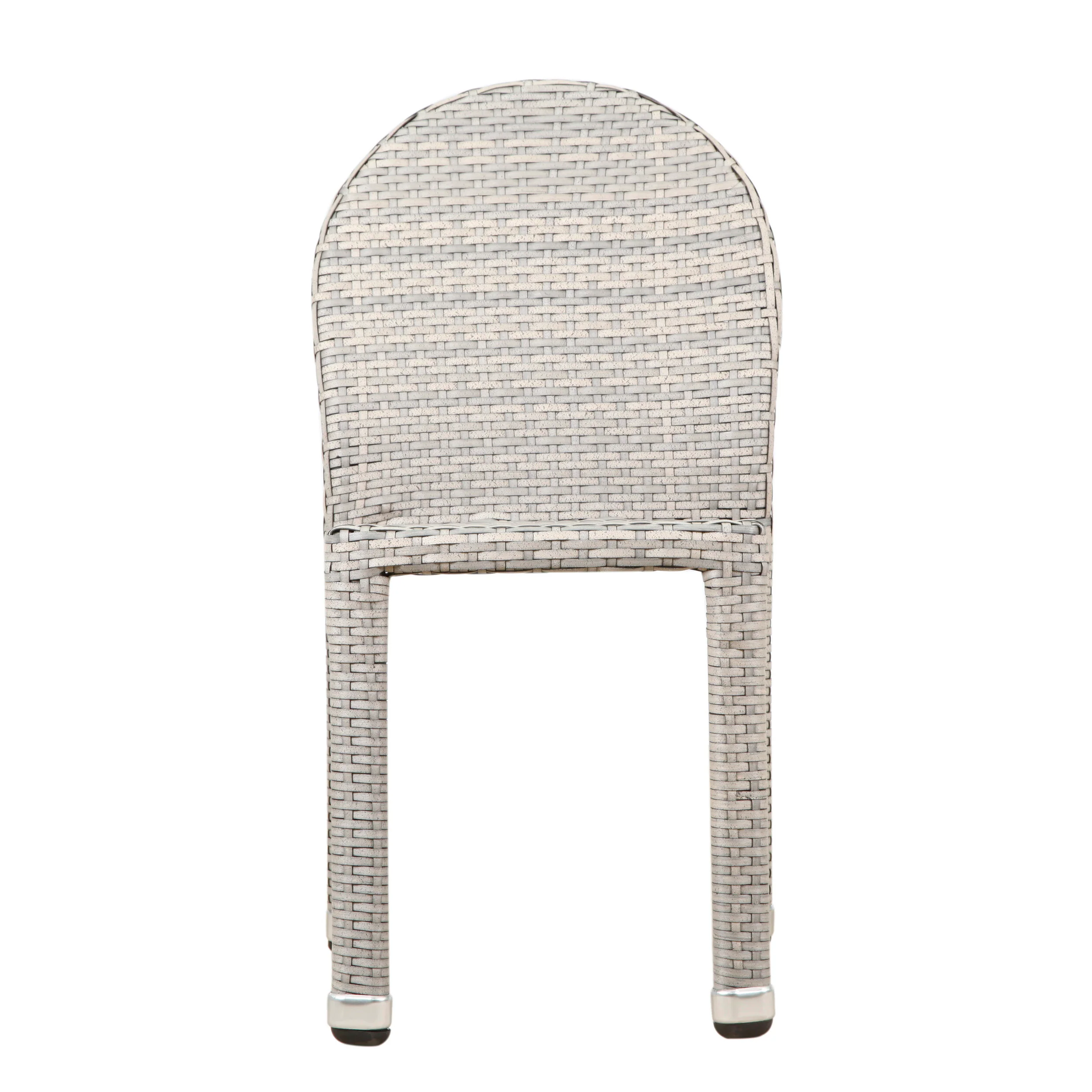 Amallie Outdoor Wicker Stacking Chairs with an Aluminum Frame (Set of 4) - furnishings