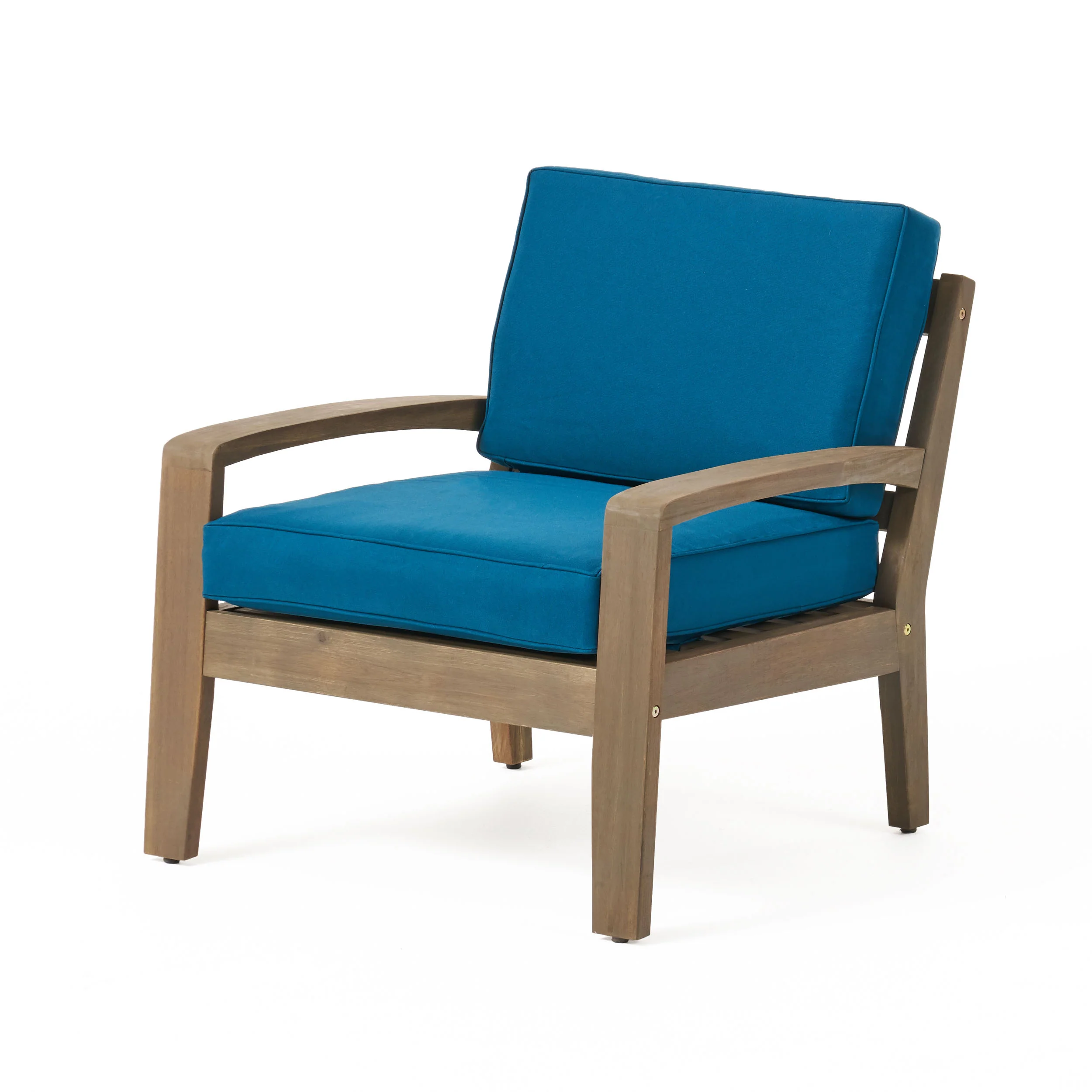 Parma Outdoor Acacia Wood Club Chairs with Cushions (Set of 4) - furnishings