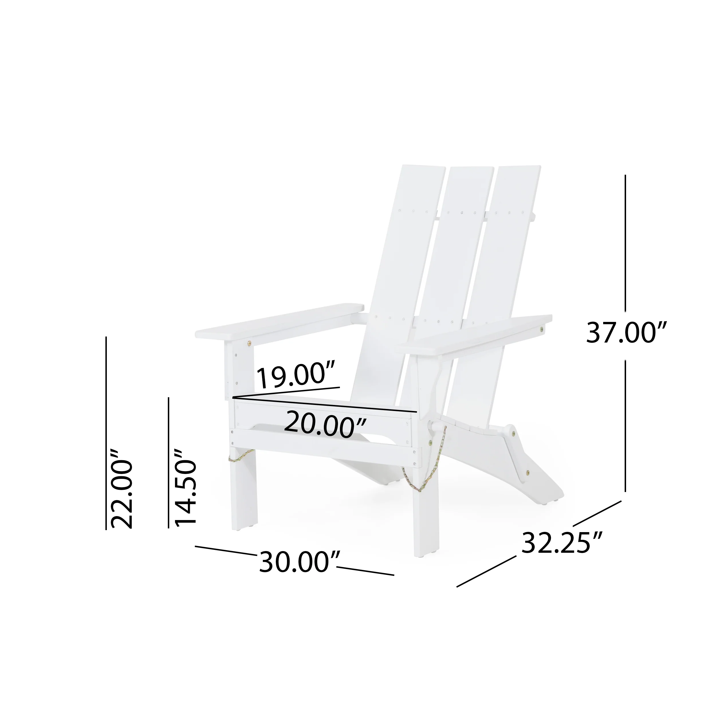 Gurekam Outdoor Acacia Wood Foldable Adirondack Chairs, Set of 2 - furnishings