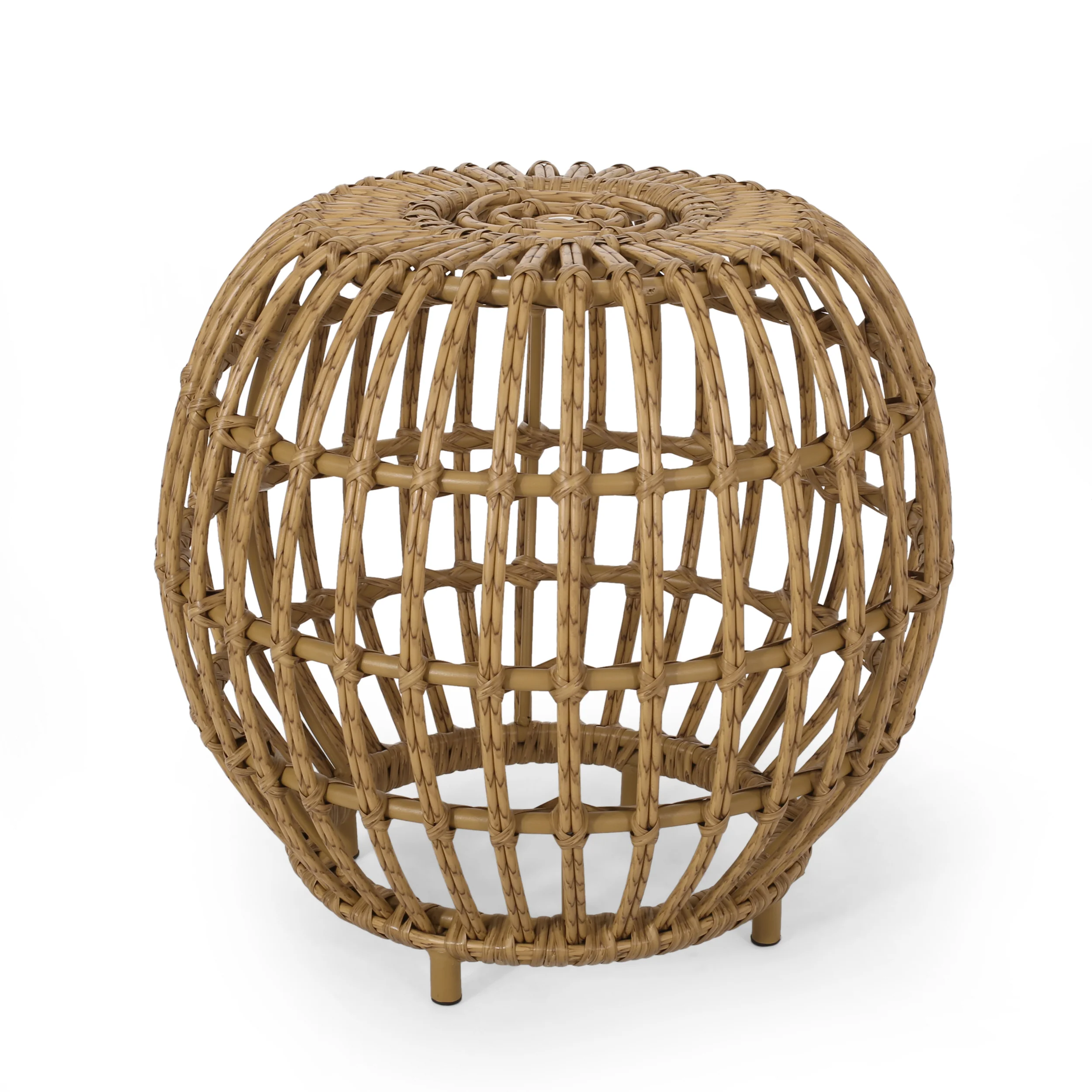 Whitetail Outdoor Boho Wicker Side Table - furnishings