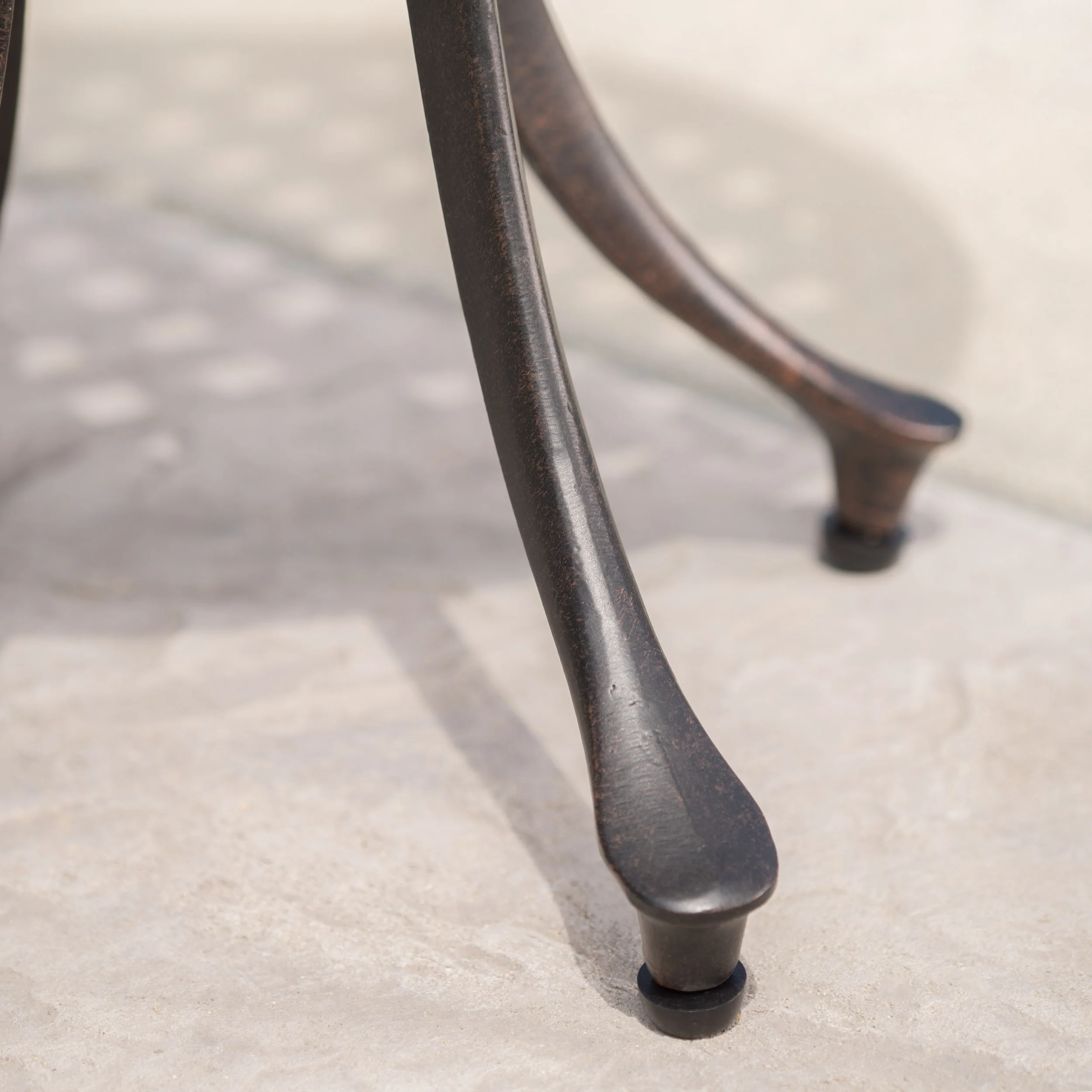 Louis Outdoor 3 Piece Bronze Finished Cast Aluminum Chat Set - furnishings