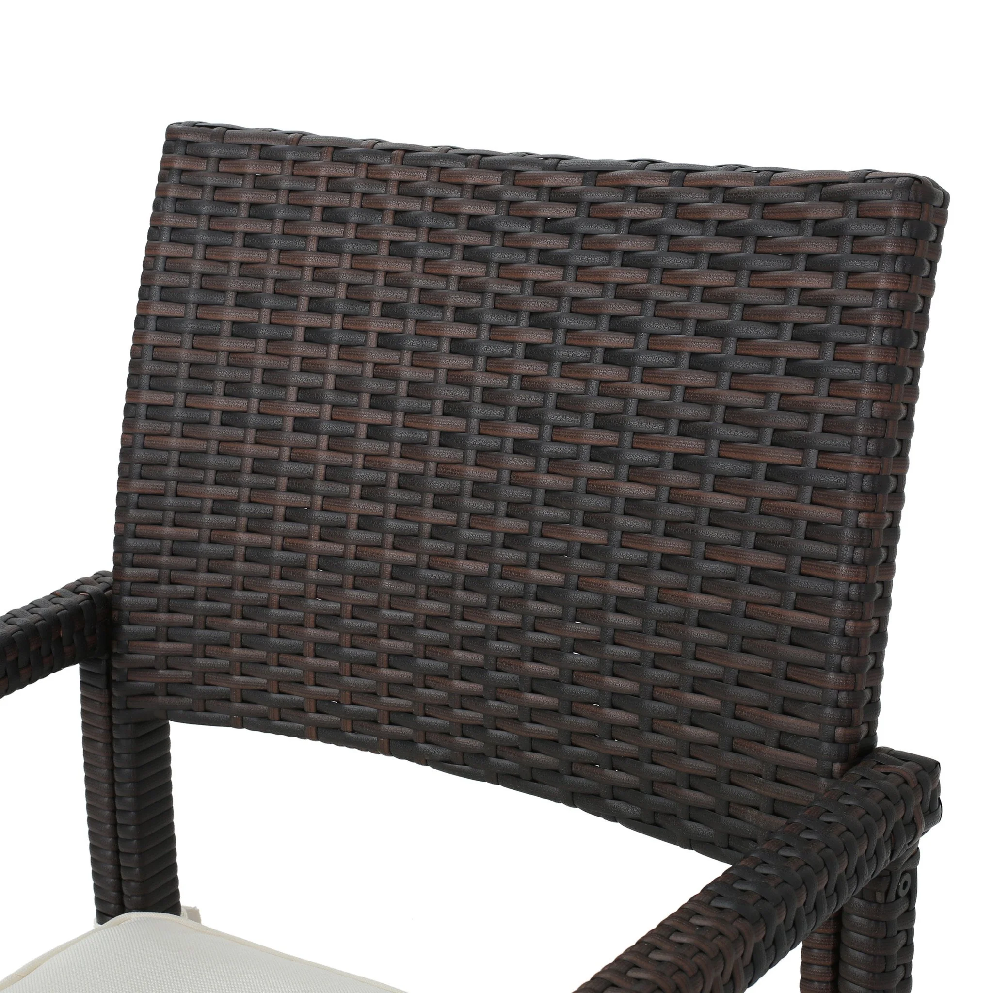 Edene Outdoor Wicker Dining Chairs Water Resistant Cushions (Set of 2) - furnishings