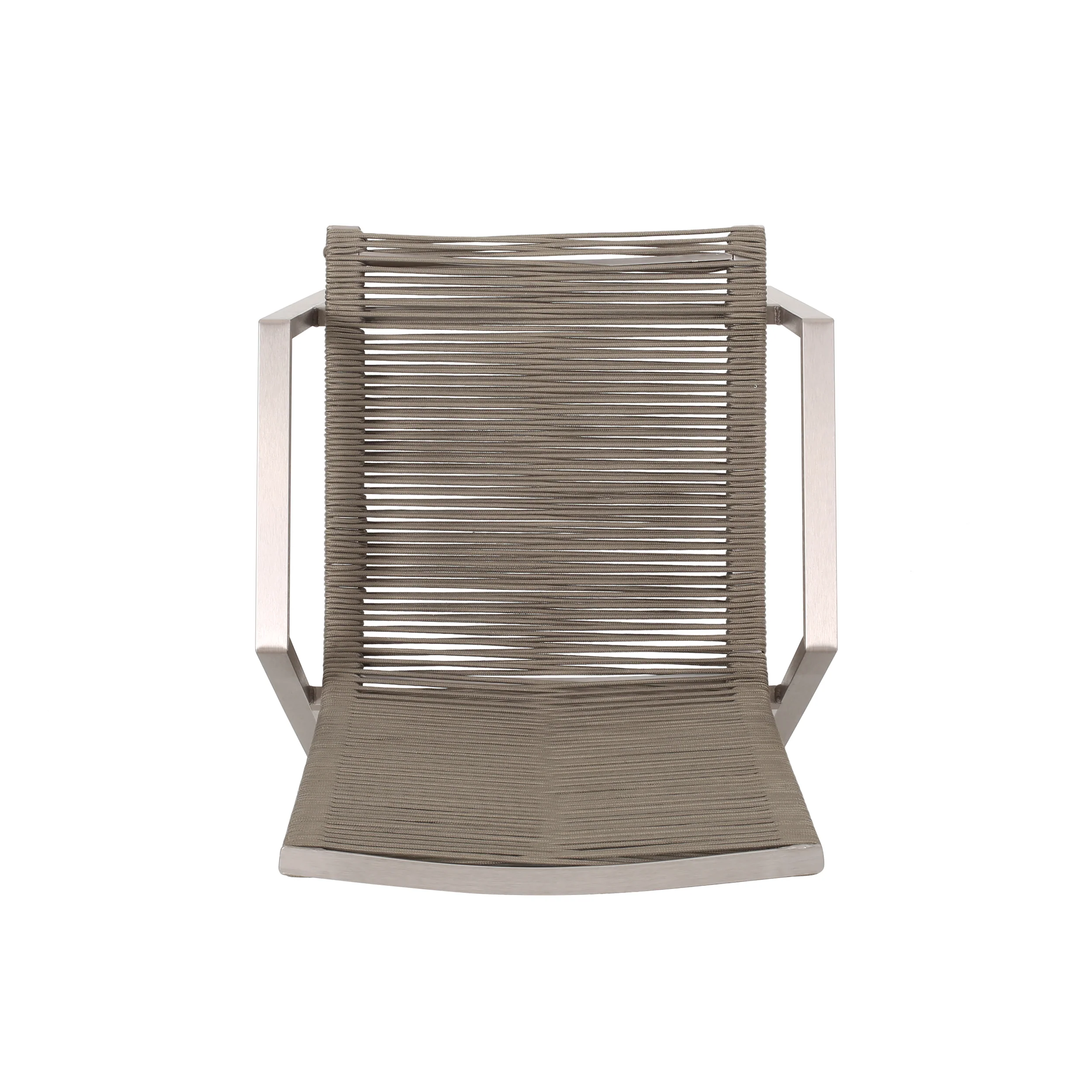 Kalli Outdoor Modern Aluminum Dining Chair with Rope Seat (Set of 2) - furnishings