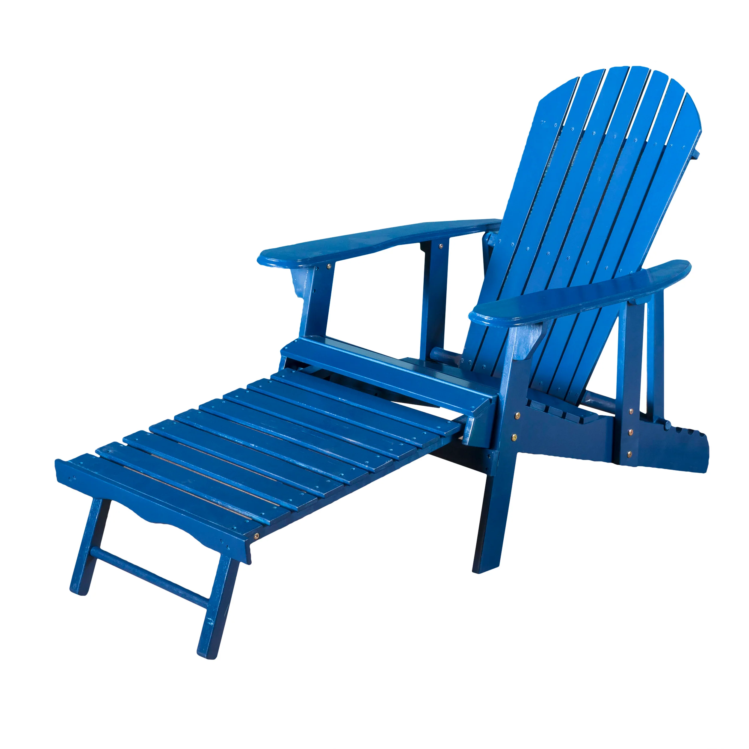 Kono Outdoor Acacia Wood Reclining Adirondack Chair with Footrest - furnishings