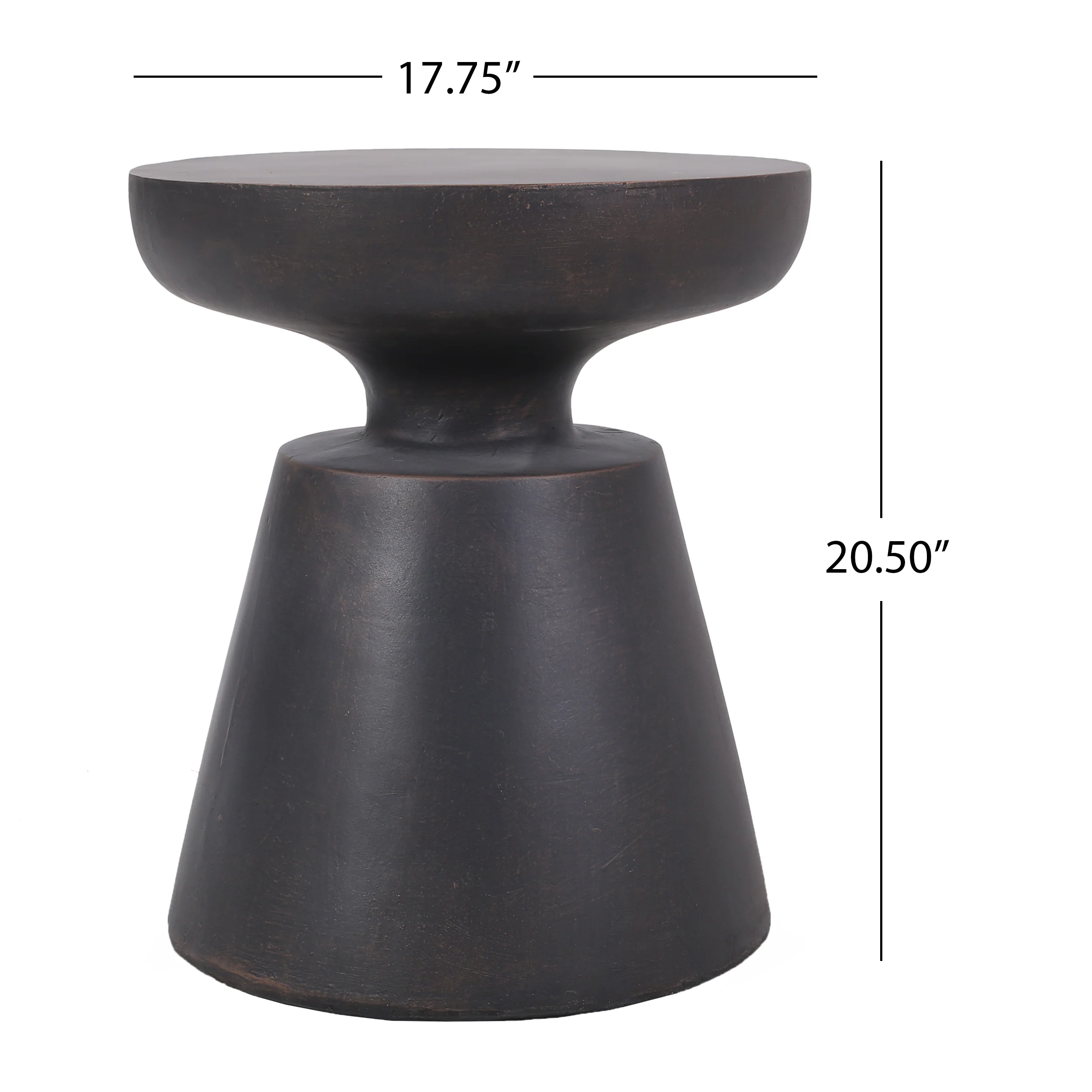 Snumshire Outdoor Lightweight Concrete Side Table, Antique Copper - furnishings