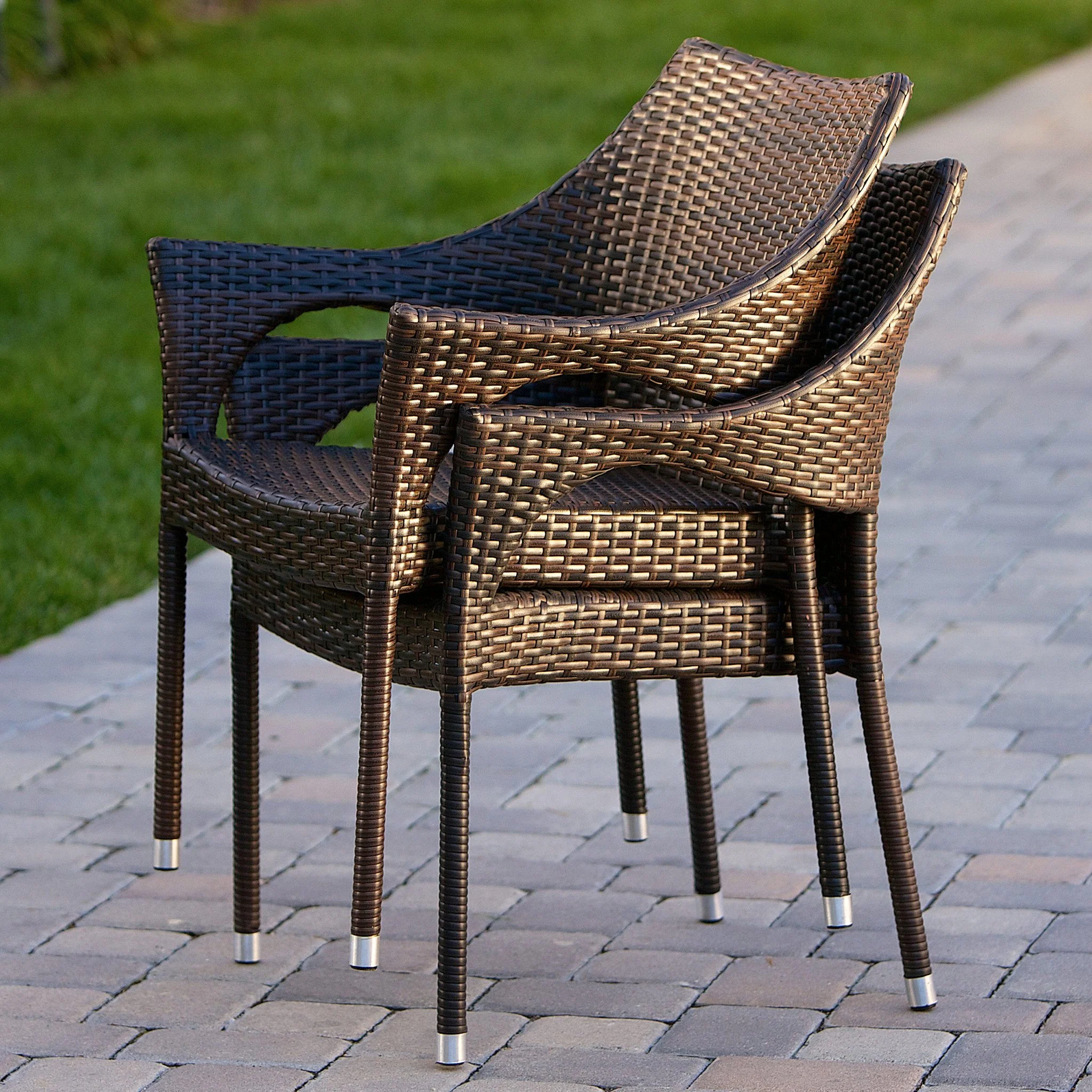 Del Mar Outdoor Wicker Chairs (Set of 2) - furnishings