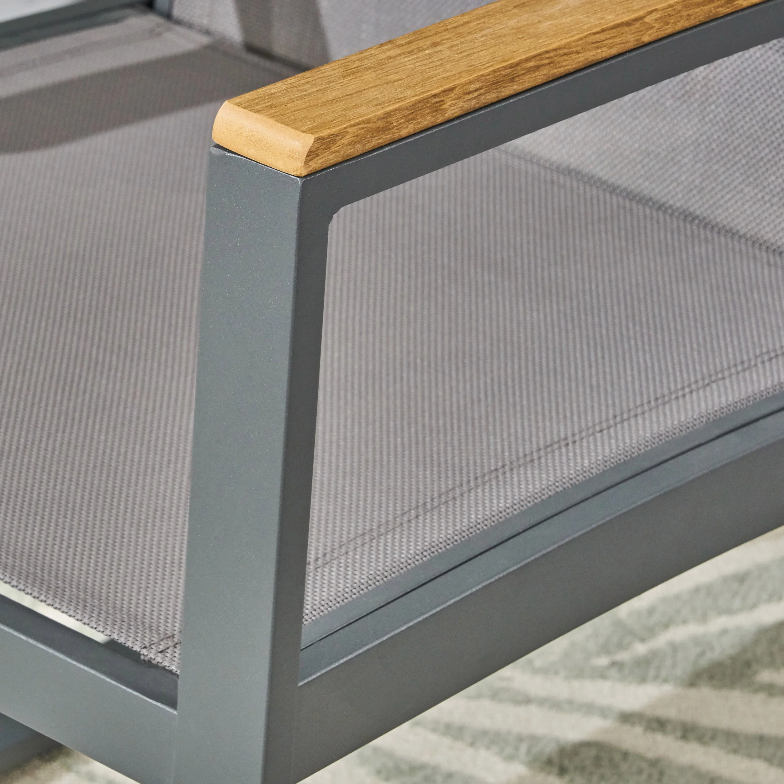 Aubrey Outdoor Aluminum Dining Chairs with Faux Wood Accents - furnishings