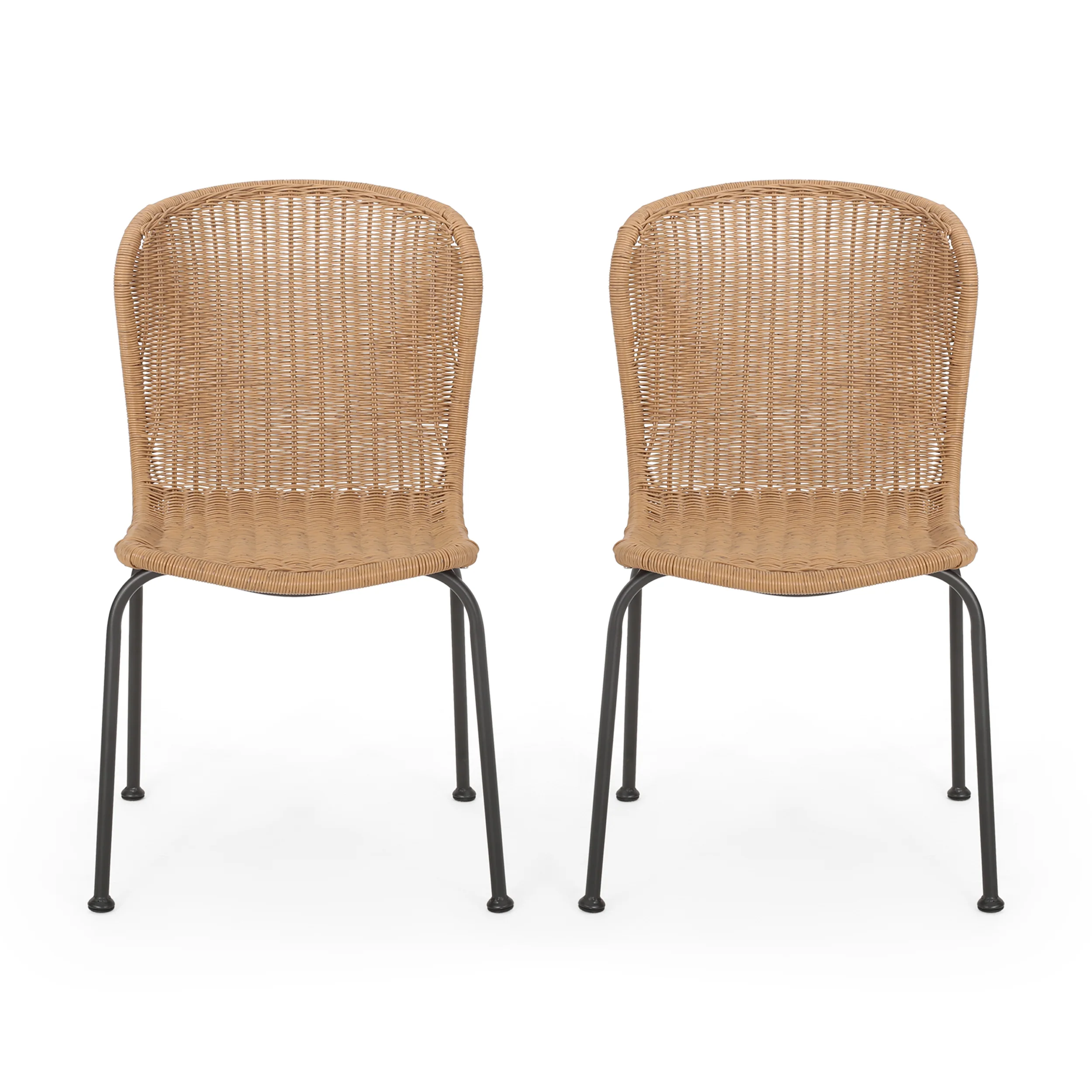 Akim Outdoor Boho Wicker Dining Chair (Set of 2) - furnishings