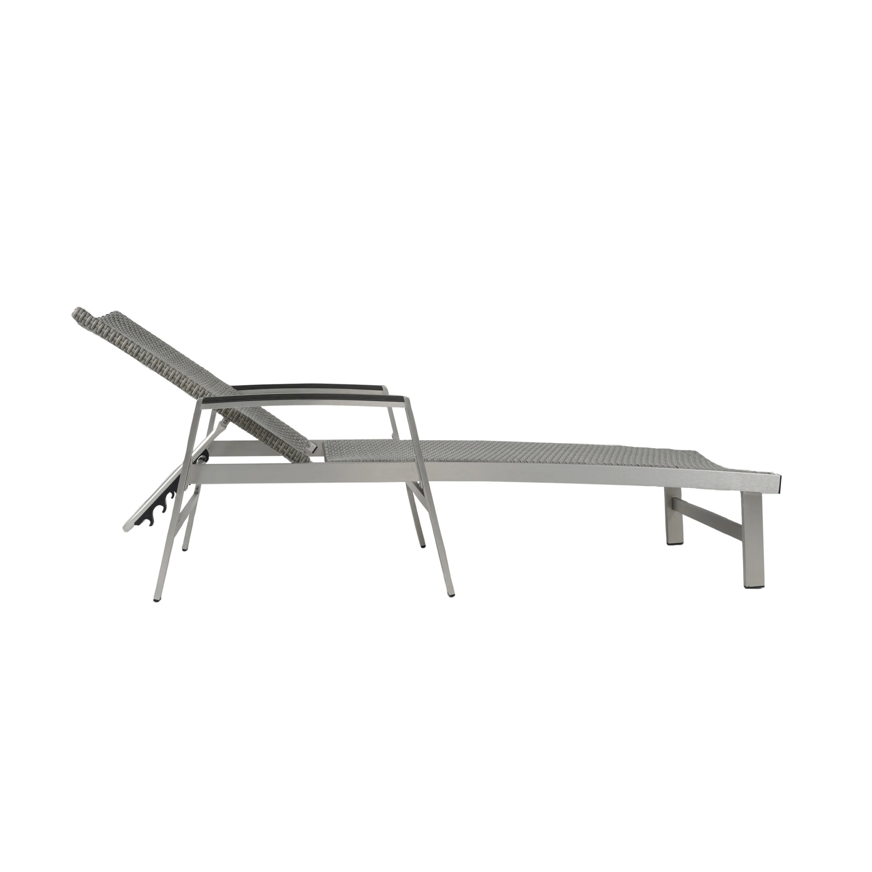 Joy Outdoor Wicker and Aluminum Chaise Lounge, Gray Finish - furnishings