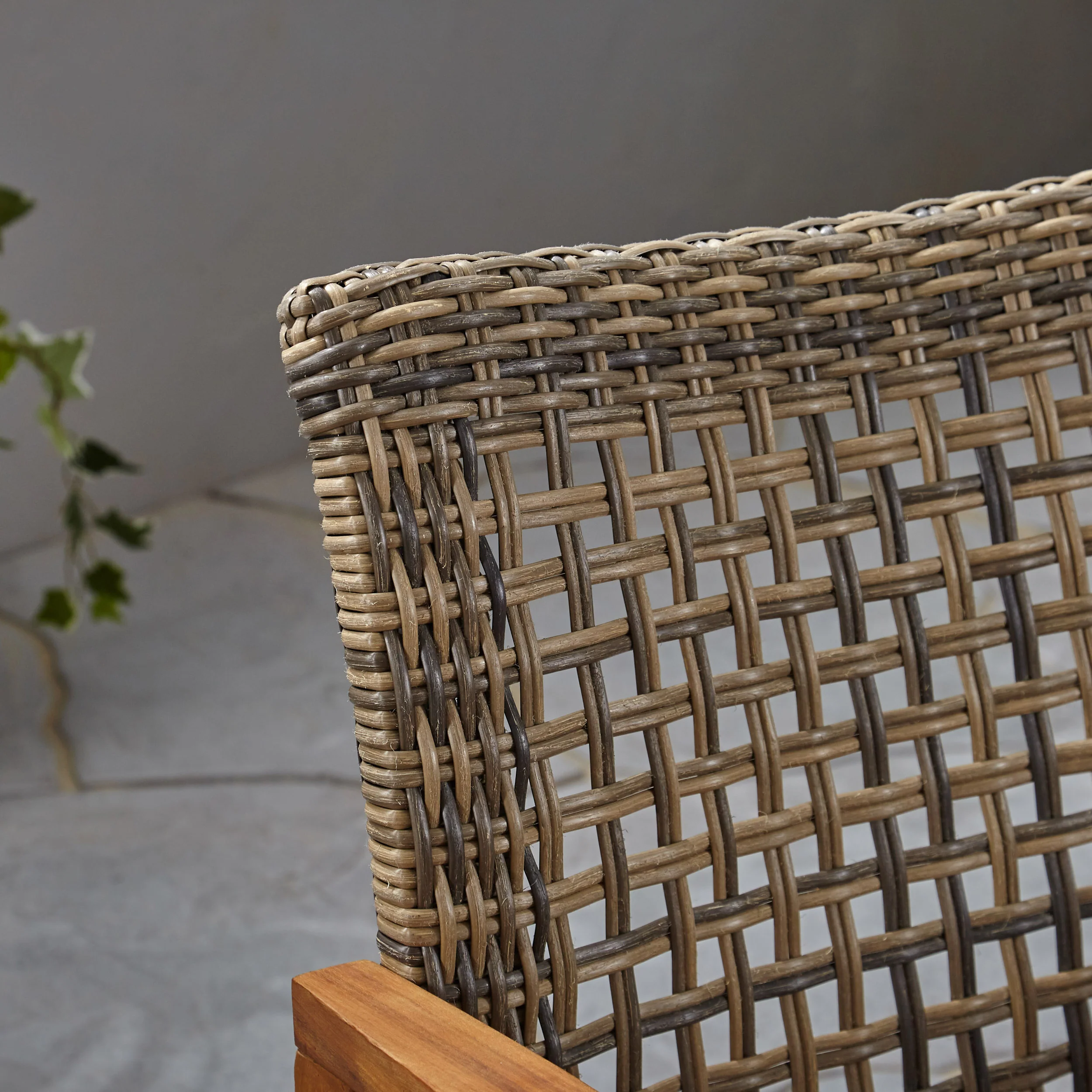 Marcia Outdoor 3-Seater Wicker Weave Sofa with Acacia Wood Frame - furnishings