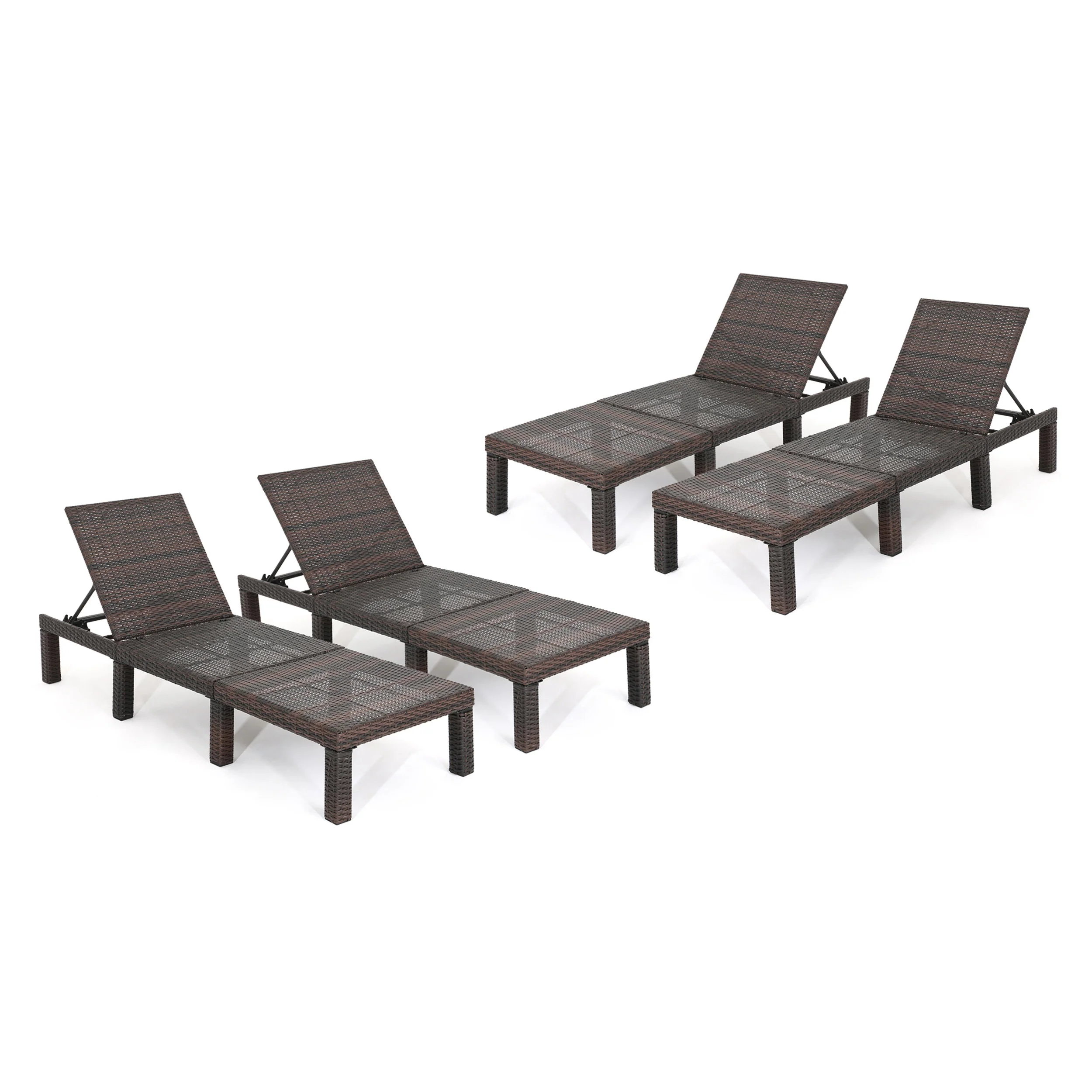 Joyce Outdoor Multi-brown Wicker Chaise Lounge without Cushion - furnishings