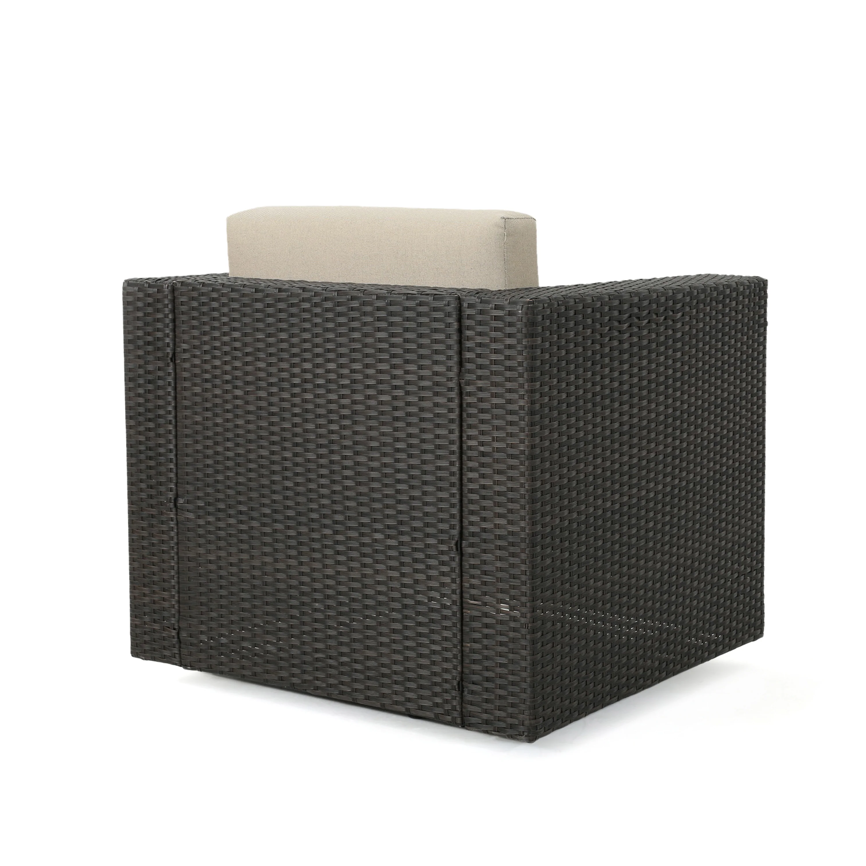 Venice 2-Seater Brown Wicker Outdoor Chat Set with Side Table - furnishings