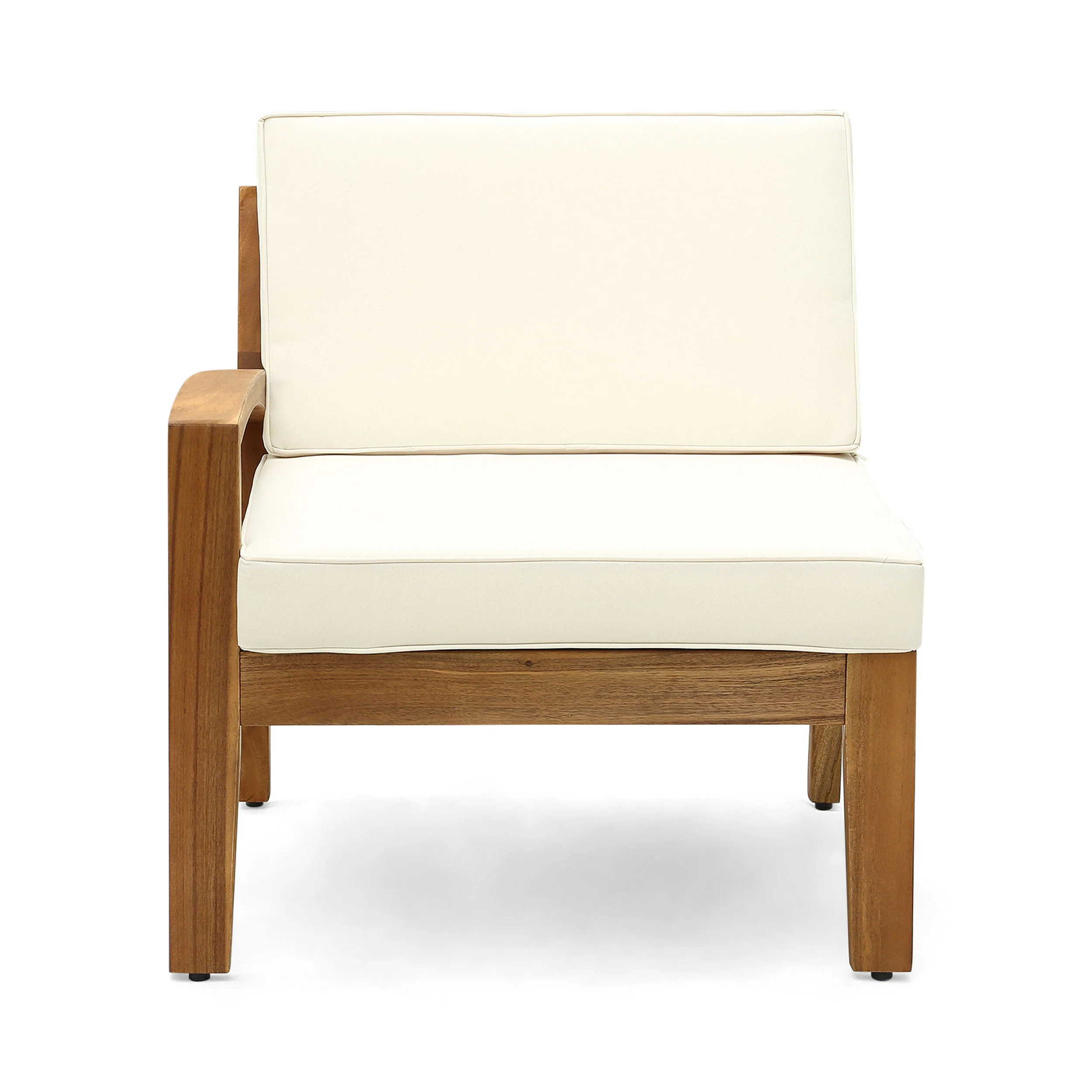 Giselle Outdoor Acacia Wood 6 Seater Sectional Sofa and Club Chair Set with Coffee Table - furnishings