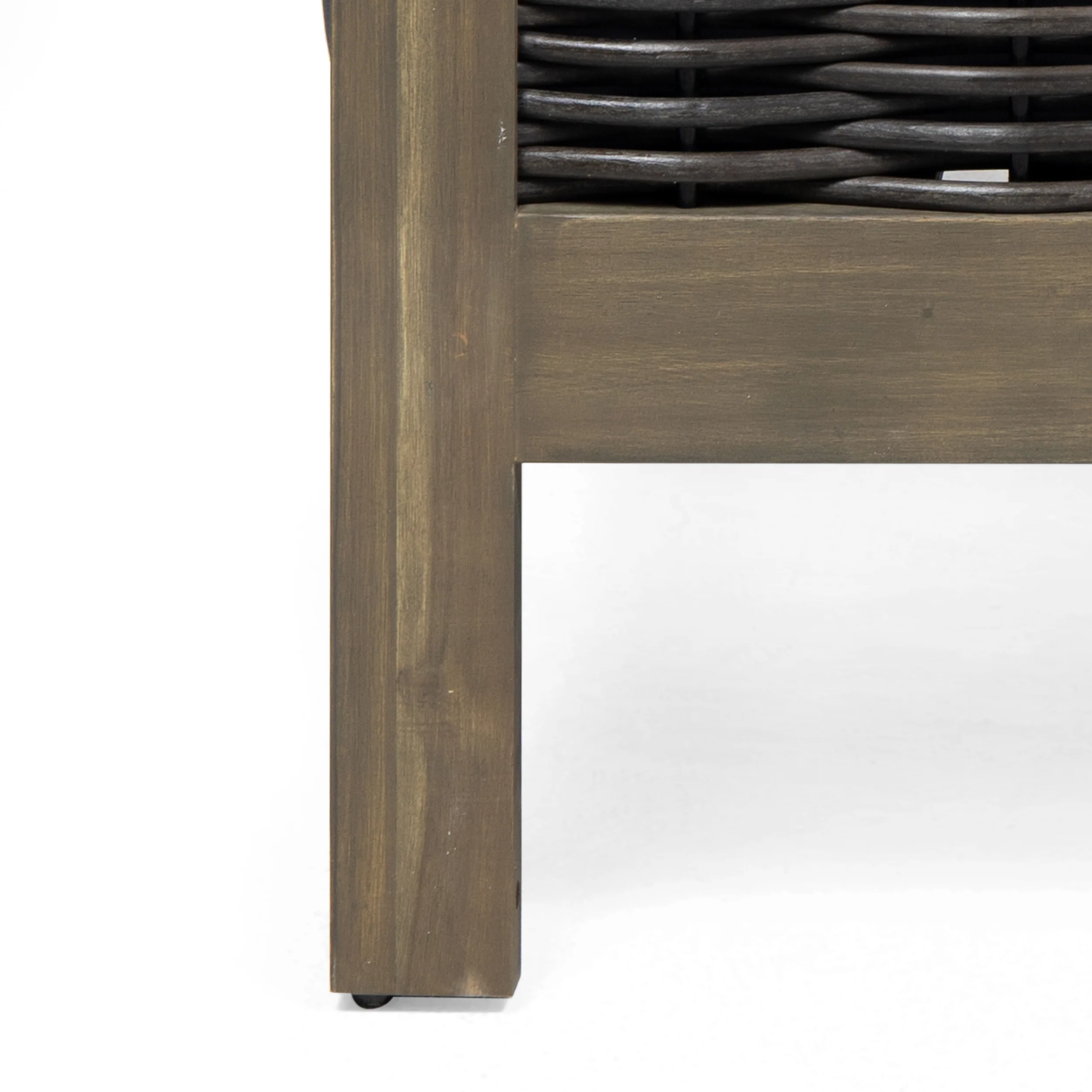Allegra Outdoor Acacia Wood and Wicker Club Chair - furnishings