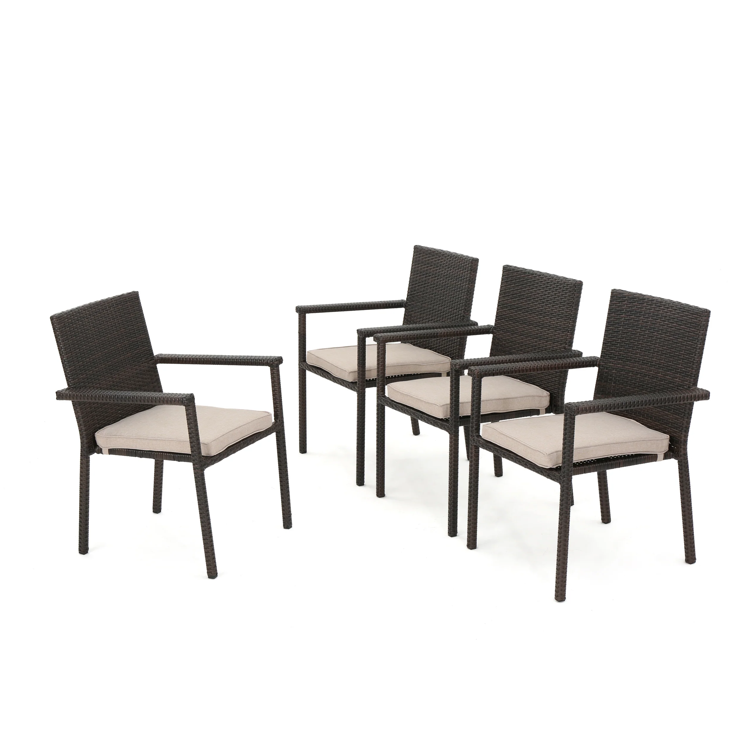 San Tropez Outdoor Dining Chairs with Water Resistant Cushions (Set of 4) - furnishings