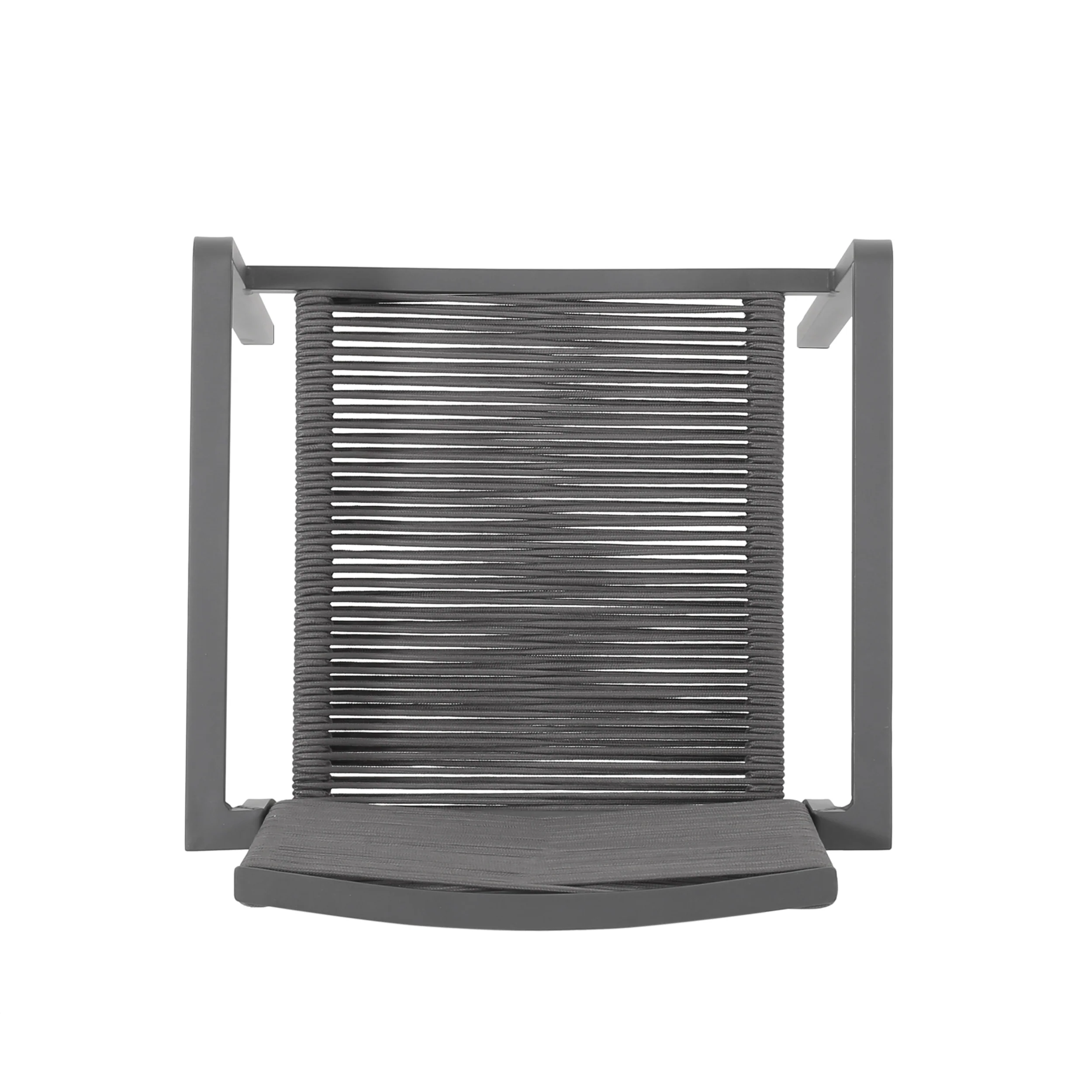 Lillian Outdoor Modern Aluminum Dining Chair with Rope Seat (Set of 2) - furnishings