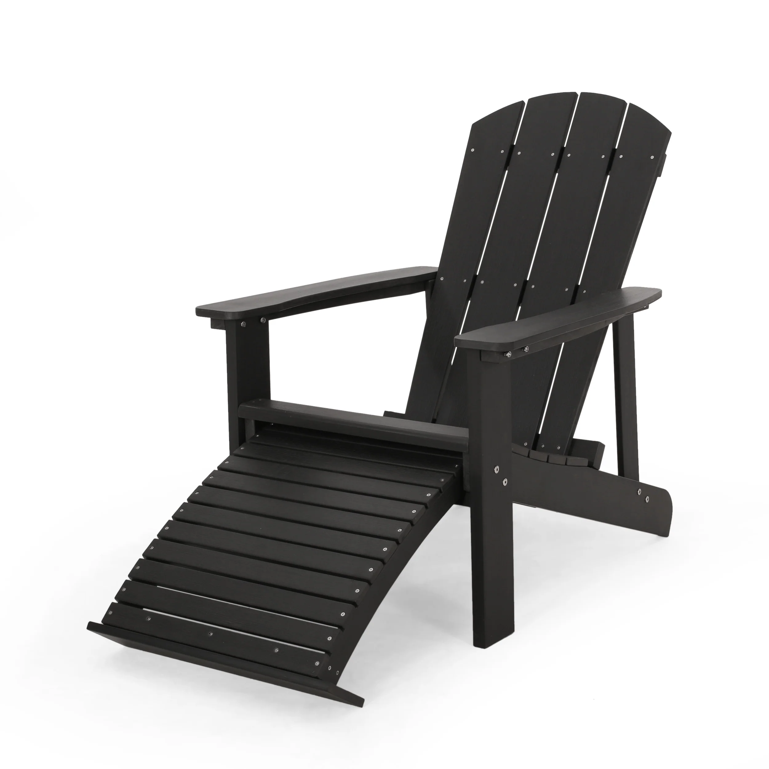 Matriel Outdoor Adirondack Chair with Retractable Ottoman (Set of 2) - furnishings