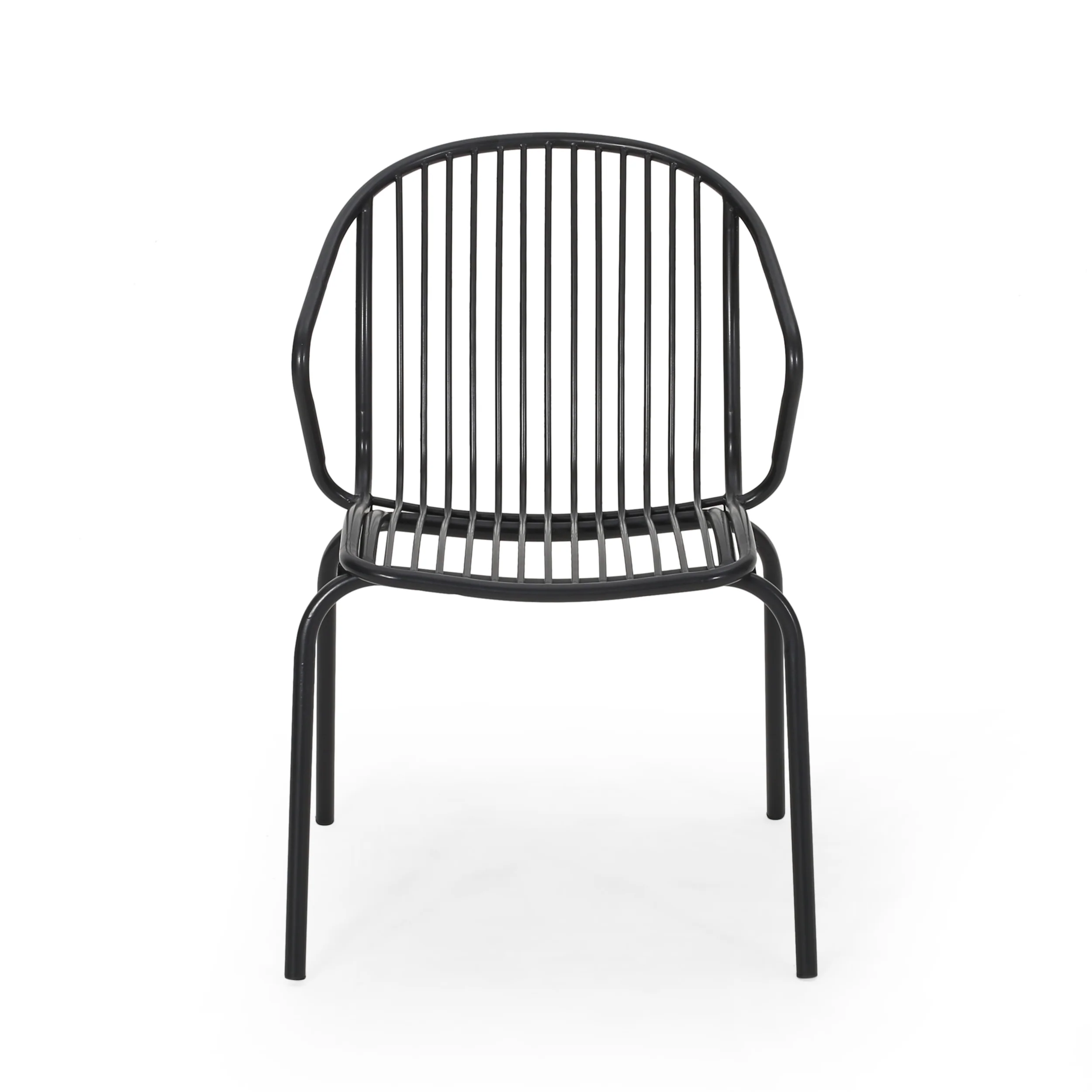 Emily Outdoor Modern Iron Club Chair (Set of 2) - furnishings