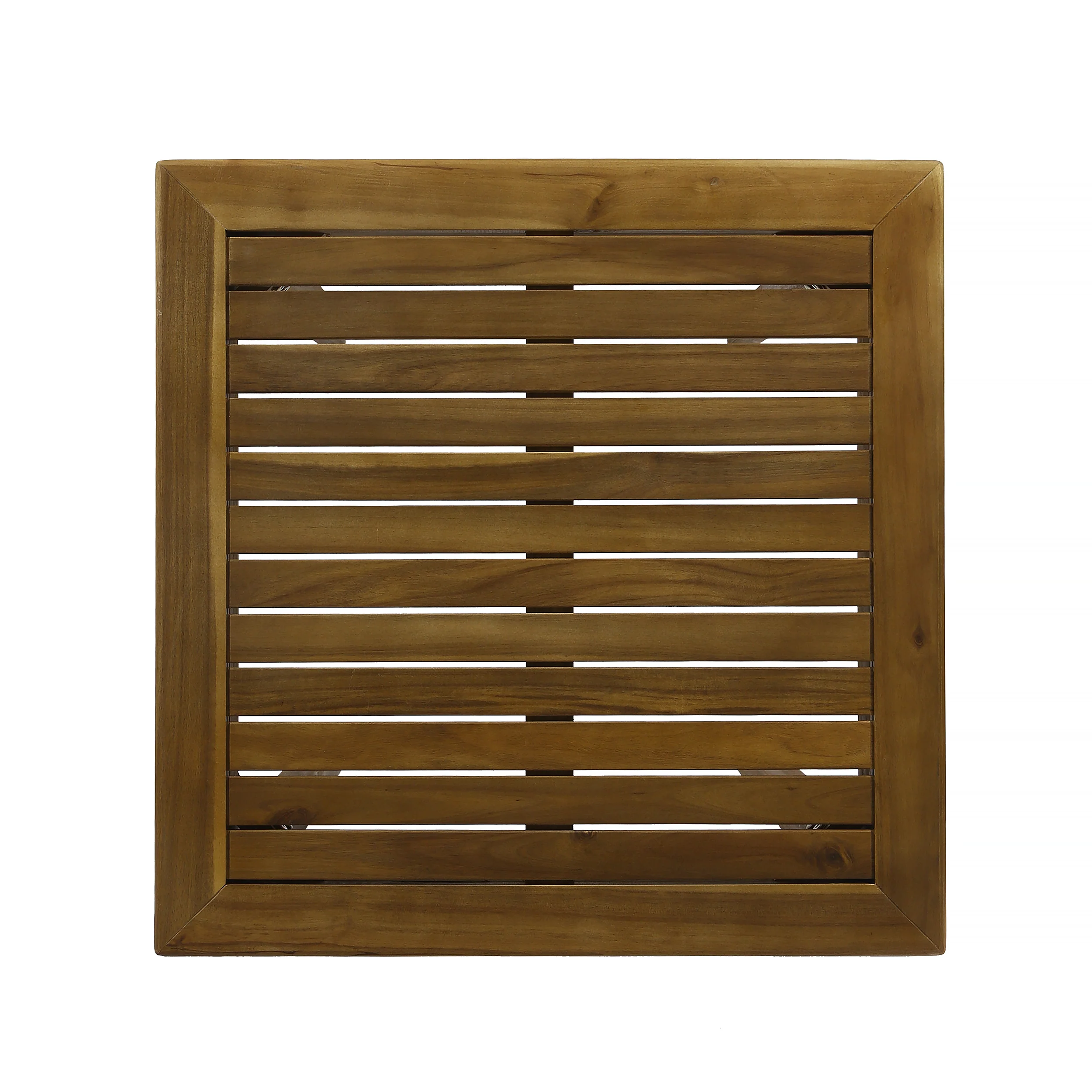 Teresa Outdoor Minimalist Acacia Wood Square Bar Table - furnishings
