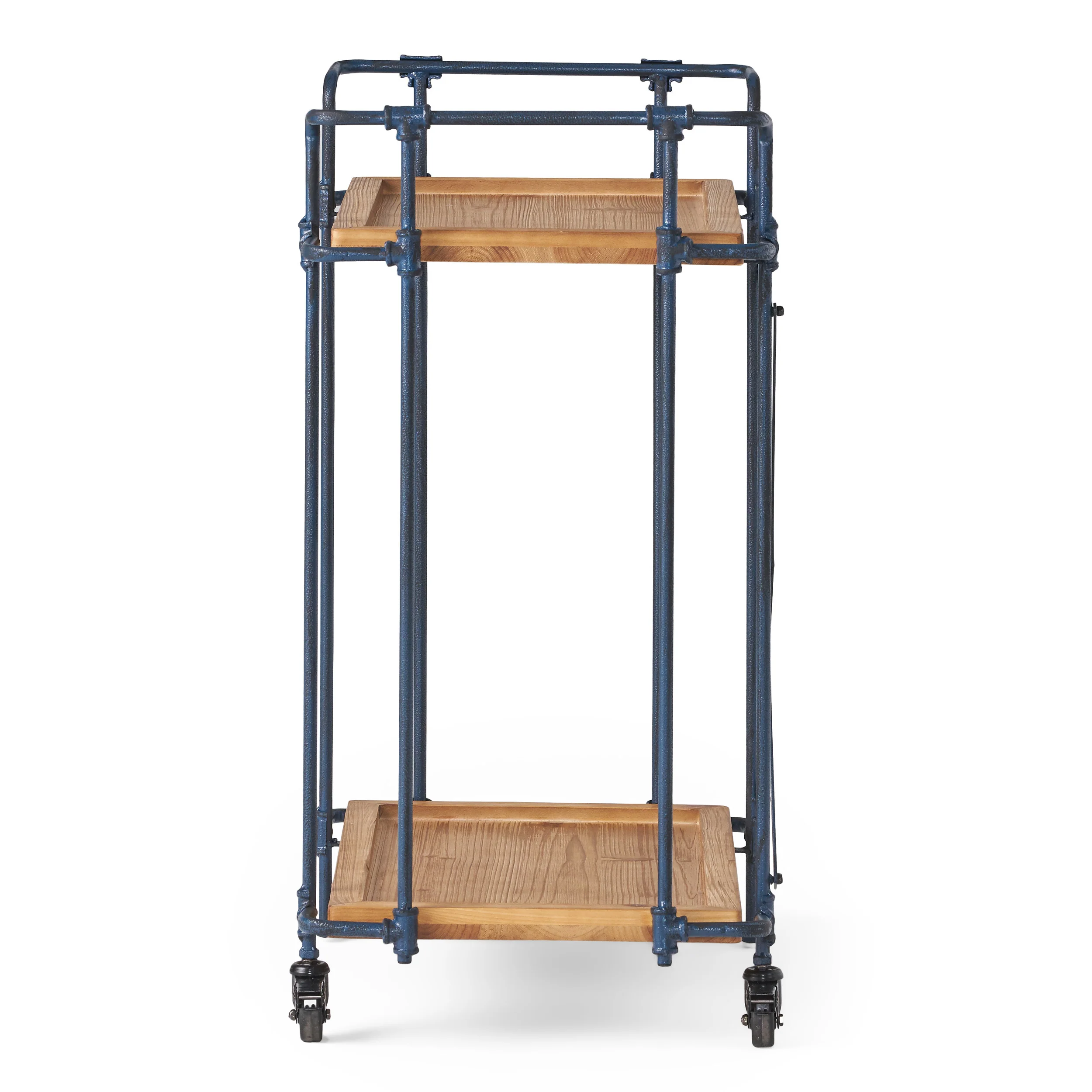Samara Outdoors Natural Wood Finish Fir Wood and Iron Bar Cart - furnishings
