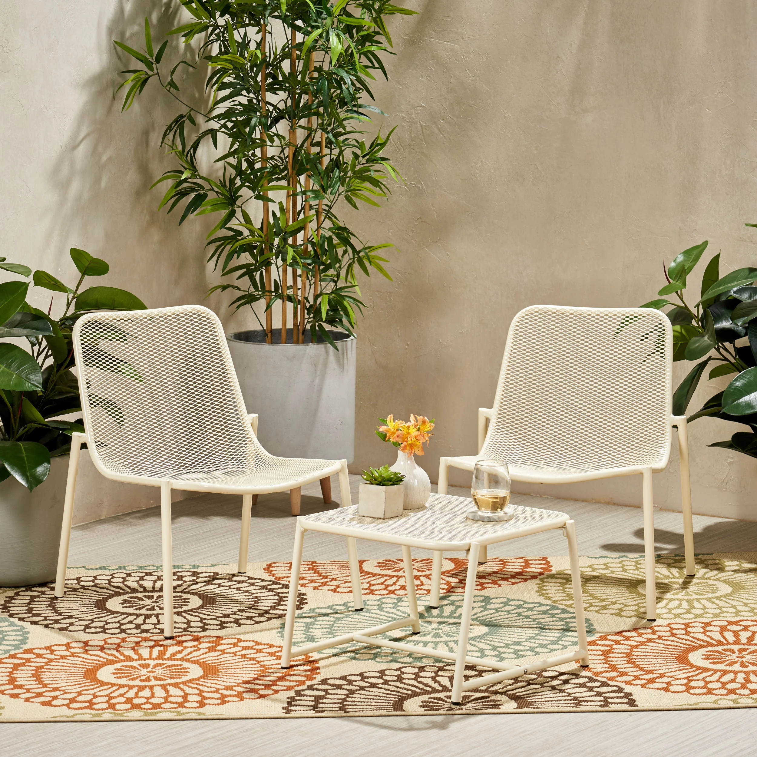 Brenner Outdoor Modern 2 Seater Chat Set - furnishings