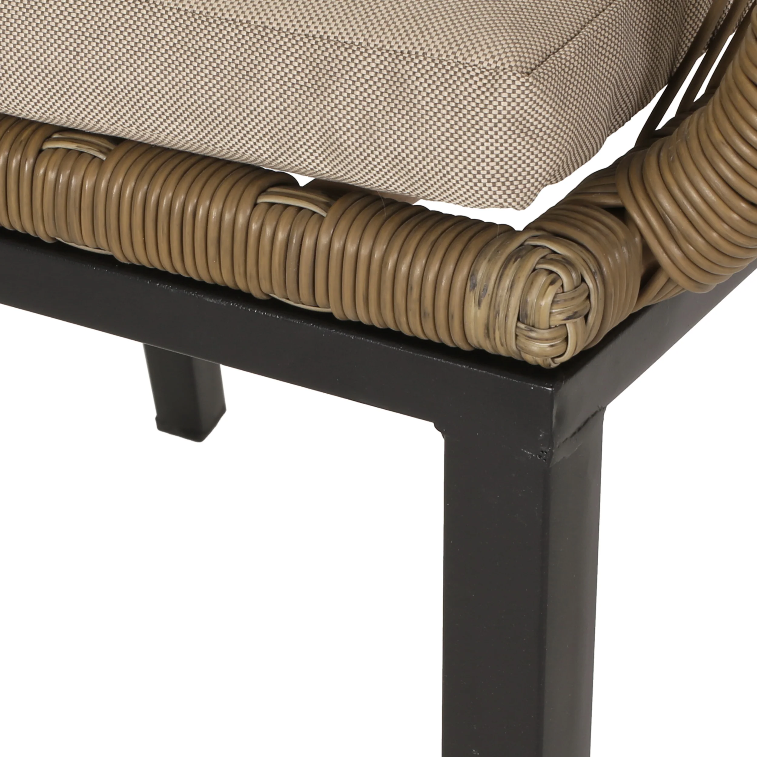 Fromberg Outdoor Wicker Dining Chair with Cushion, Set of 2, Light Brown and Beige - furnishings